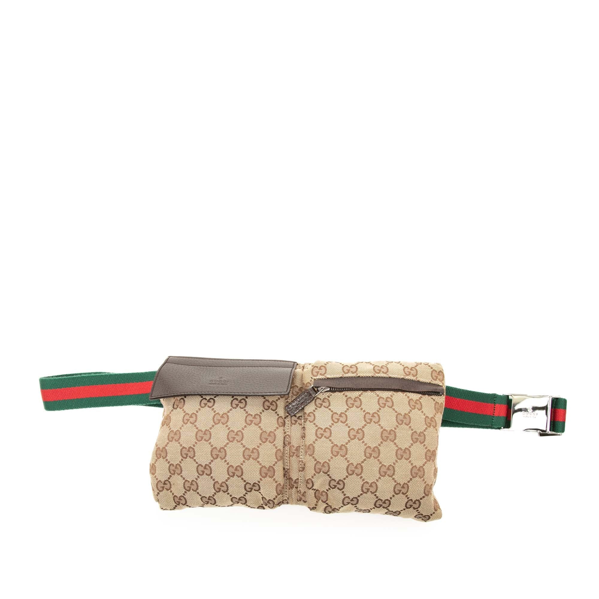 Gucci GG Canvas Web Double Pocket Belt Bag
