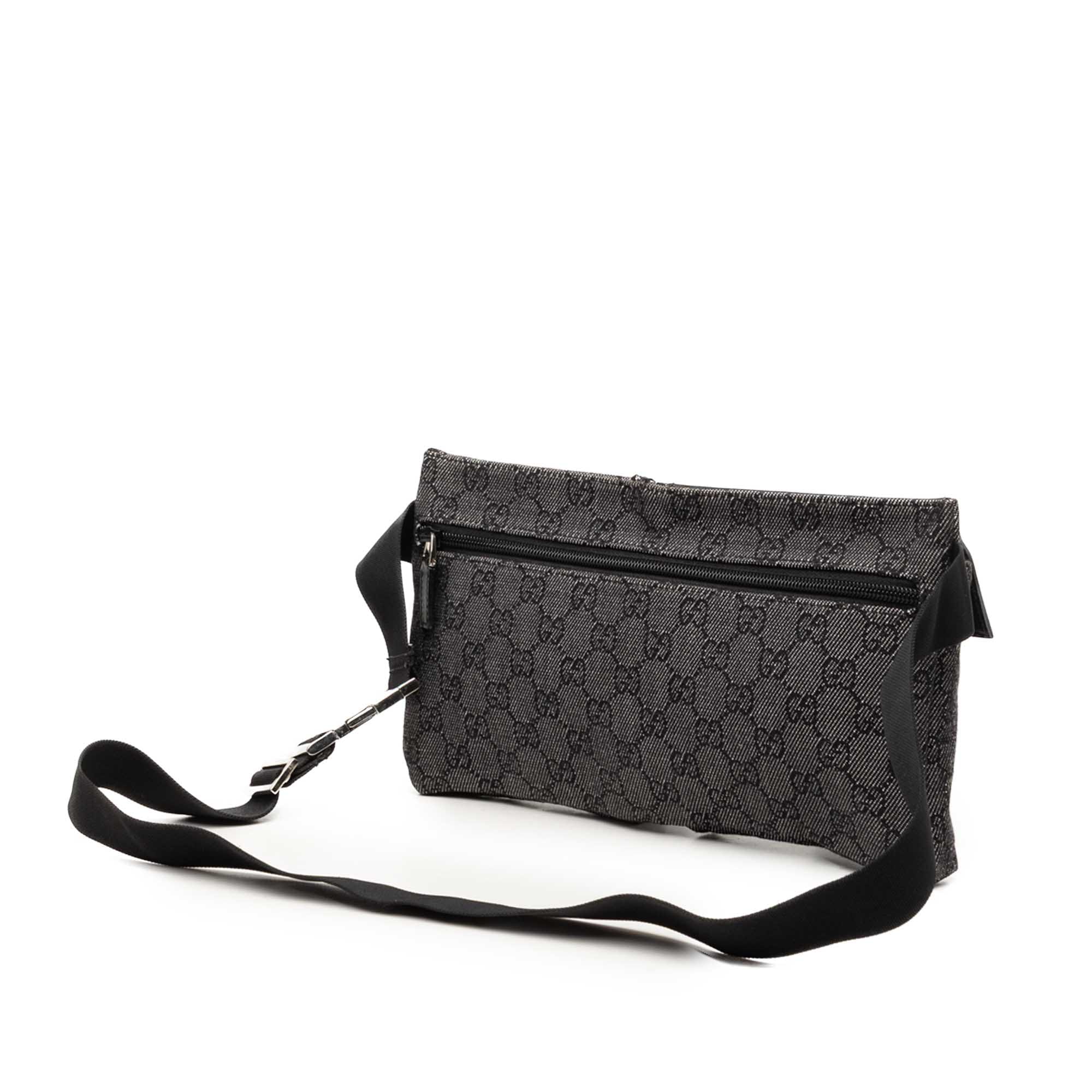 Gucci GG Denim Double Pocket Belt Bag