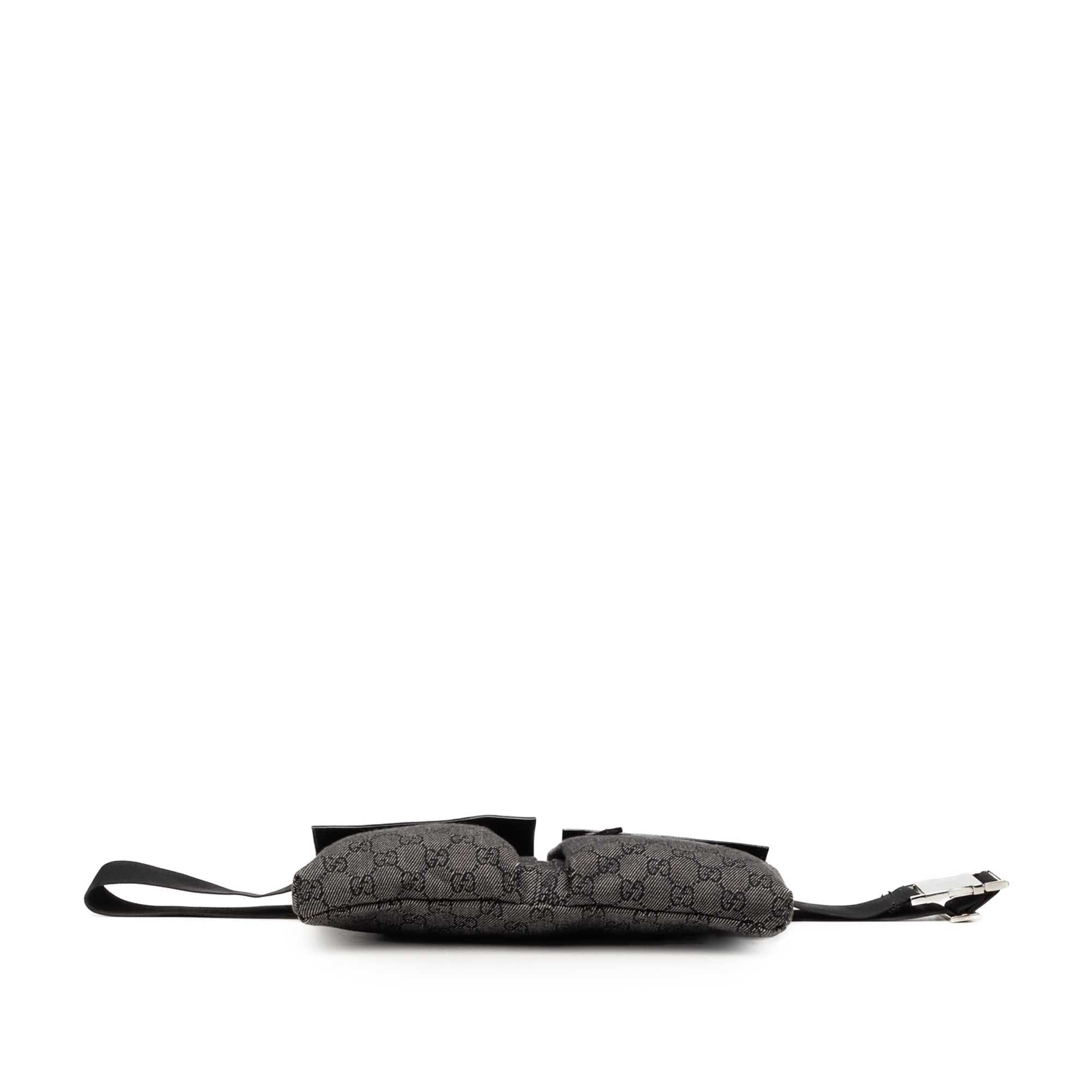 Gucci GG Denim Double Pocket Belt Bag