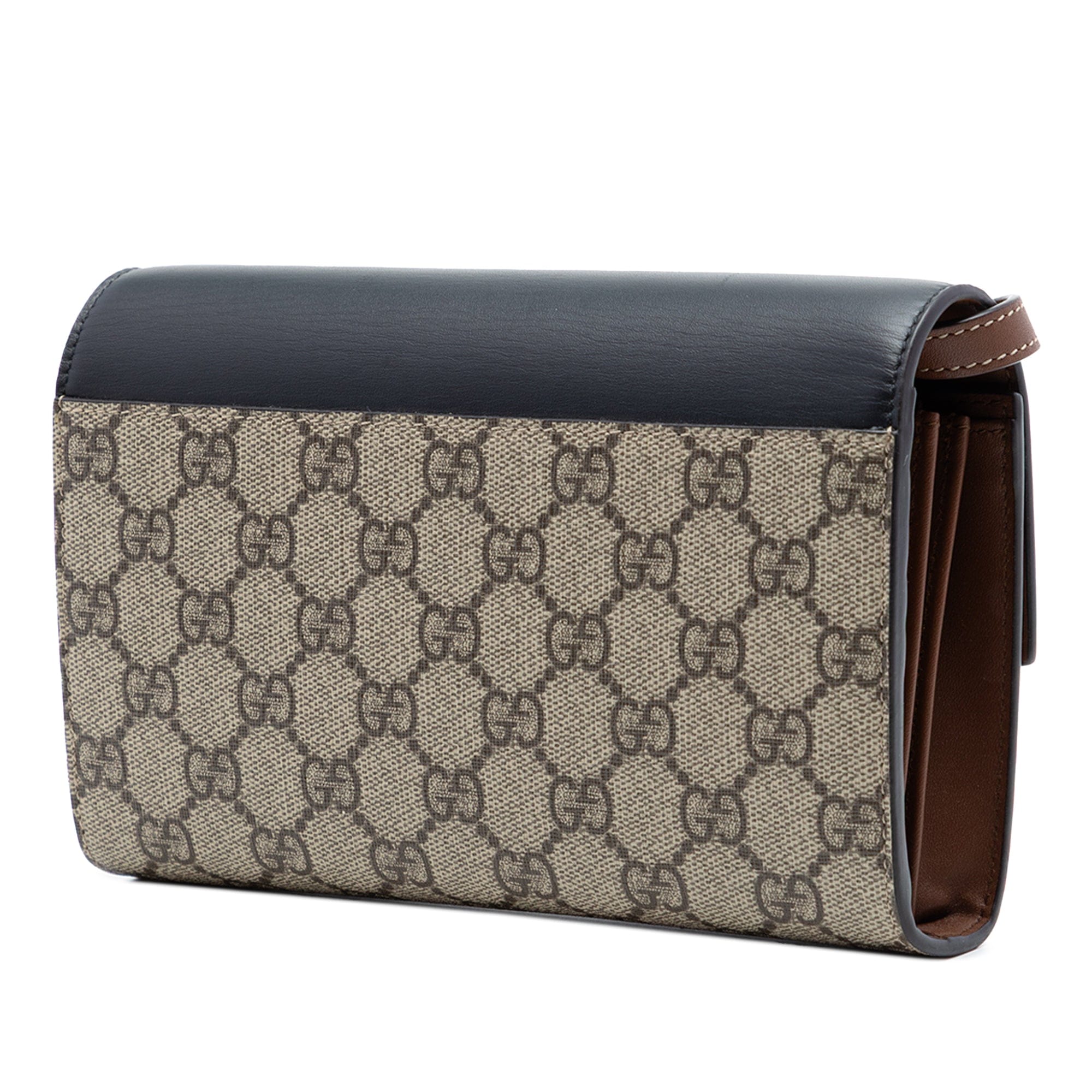 Gucci Small GG Supreme Padlock Wallet on Strap