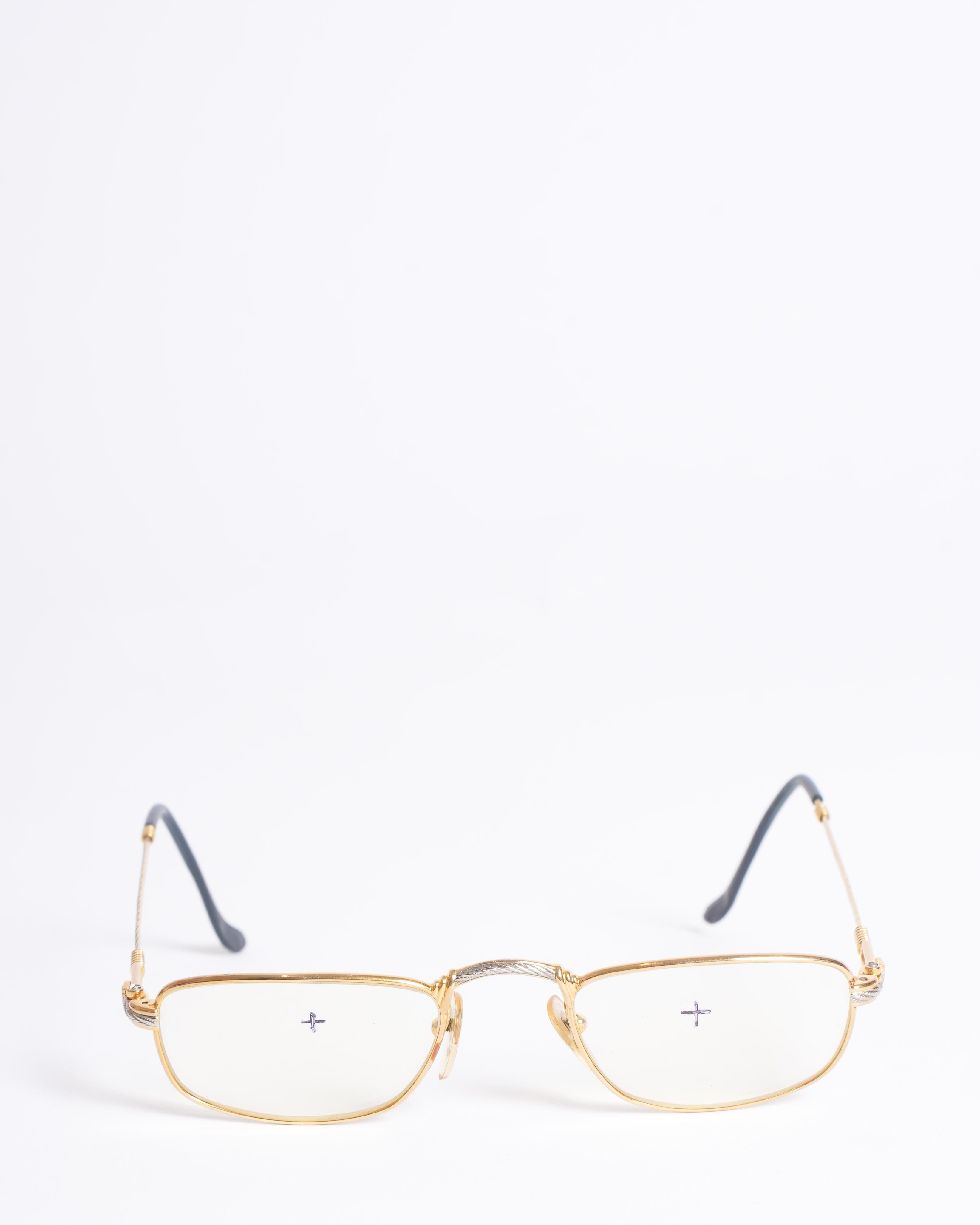 Saint Laurent New Saint Laurent Optical Glasses In Gold Tone Metal Frame