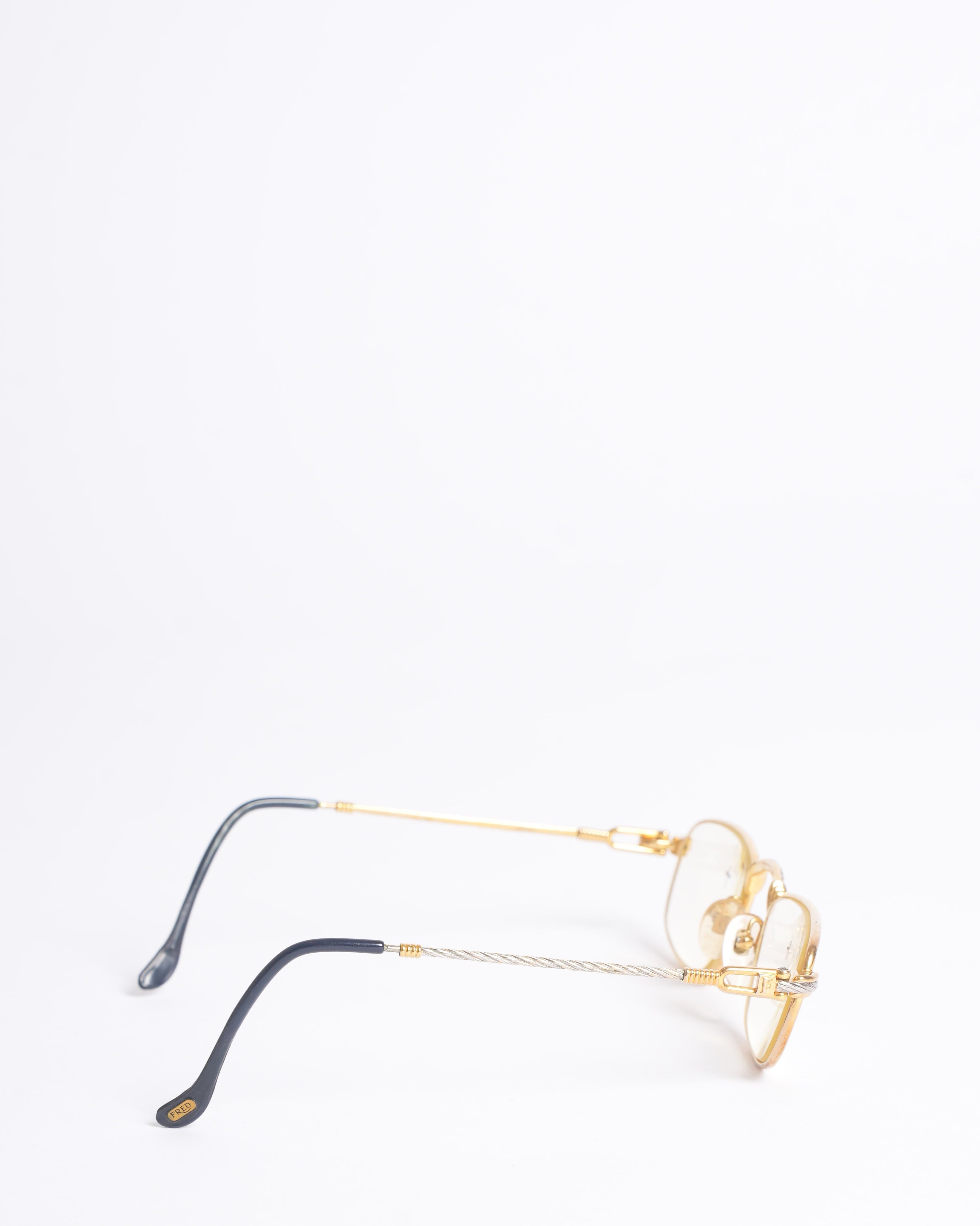 Saint Laurent New Saint Laurent Optical Glasses In Gold Tone Metal Frame