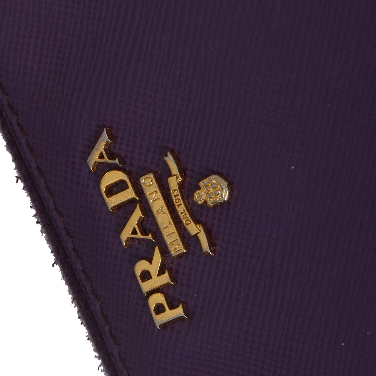 Prada Purple Saffiano Leather Zip Around Wallet