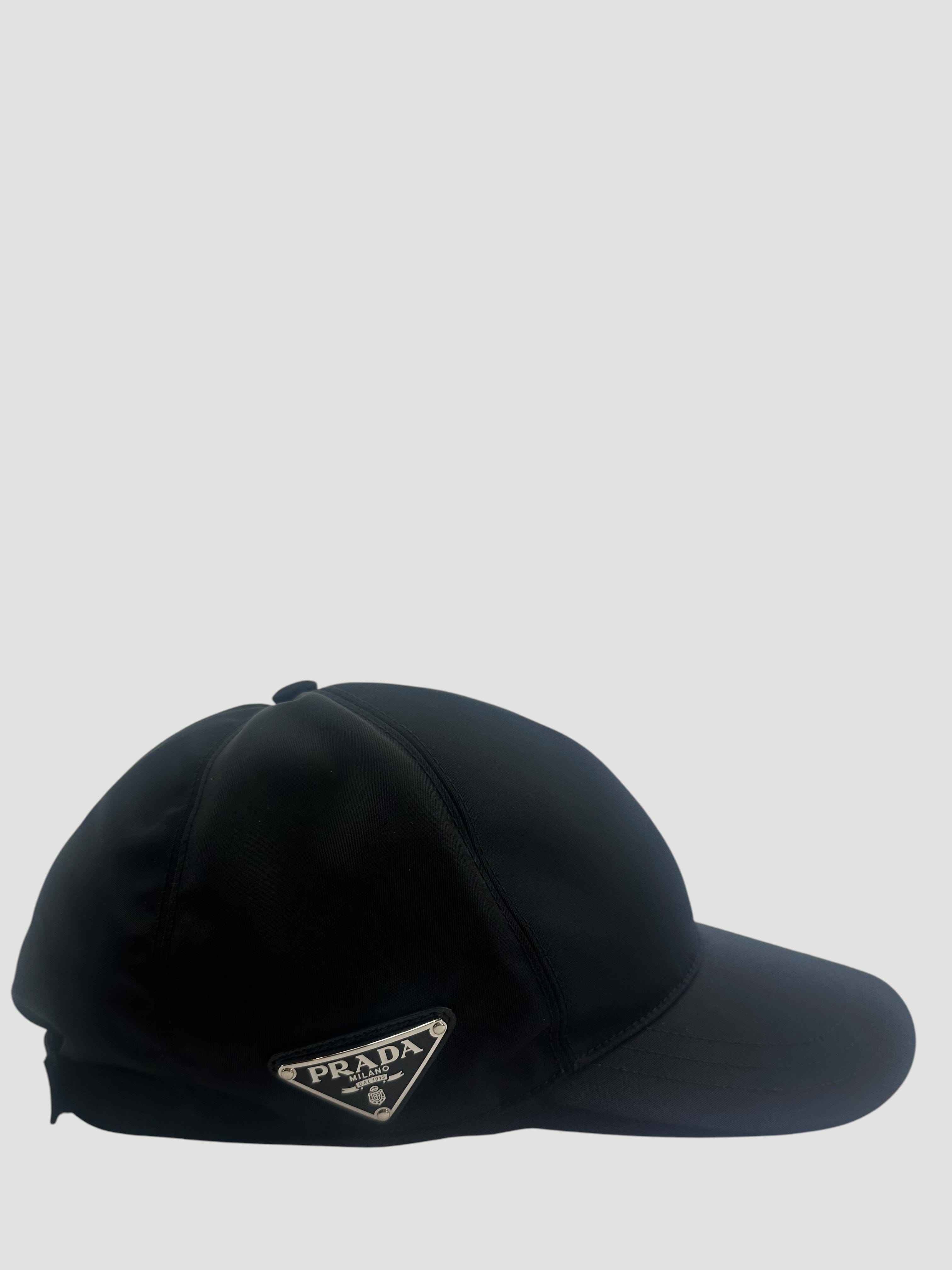 Prada Black Nylon Baseball Cap - Size Large
