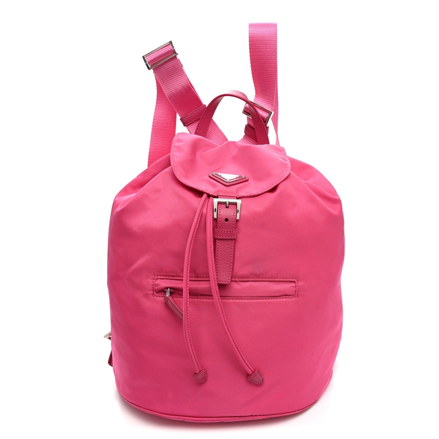 Prada Tessuto Nylon Saffiano Vela Medium Backpack Fuxia