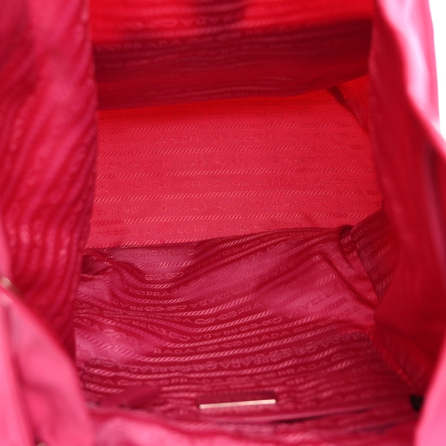 Prada Tessuto Nylon Saffiano Vela Medium Backpack Fuxia