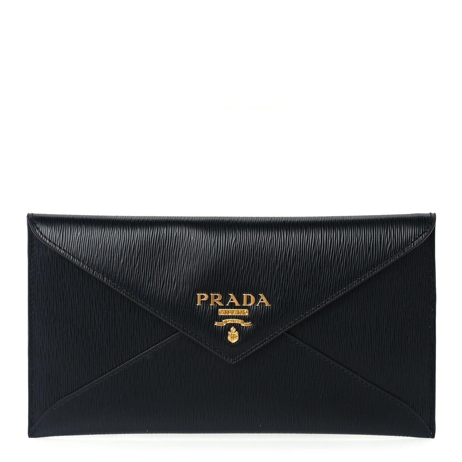 Prada Saffiano Metal Envelope Wallet Black