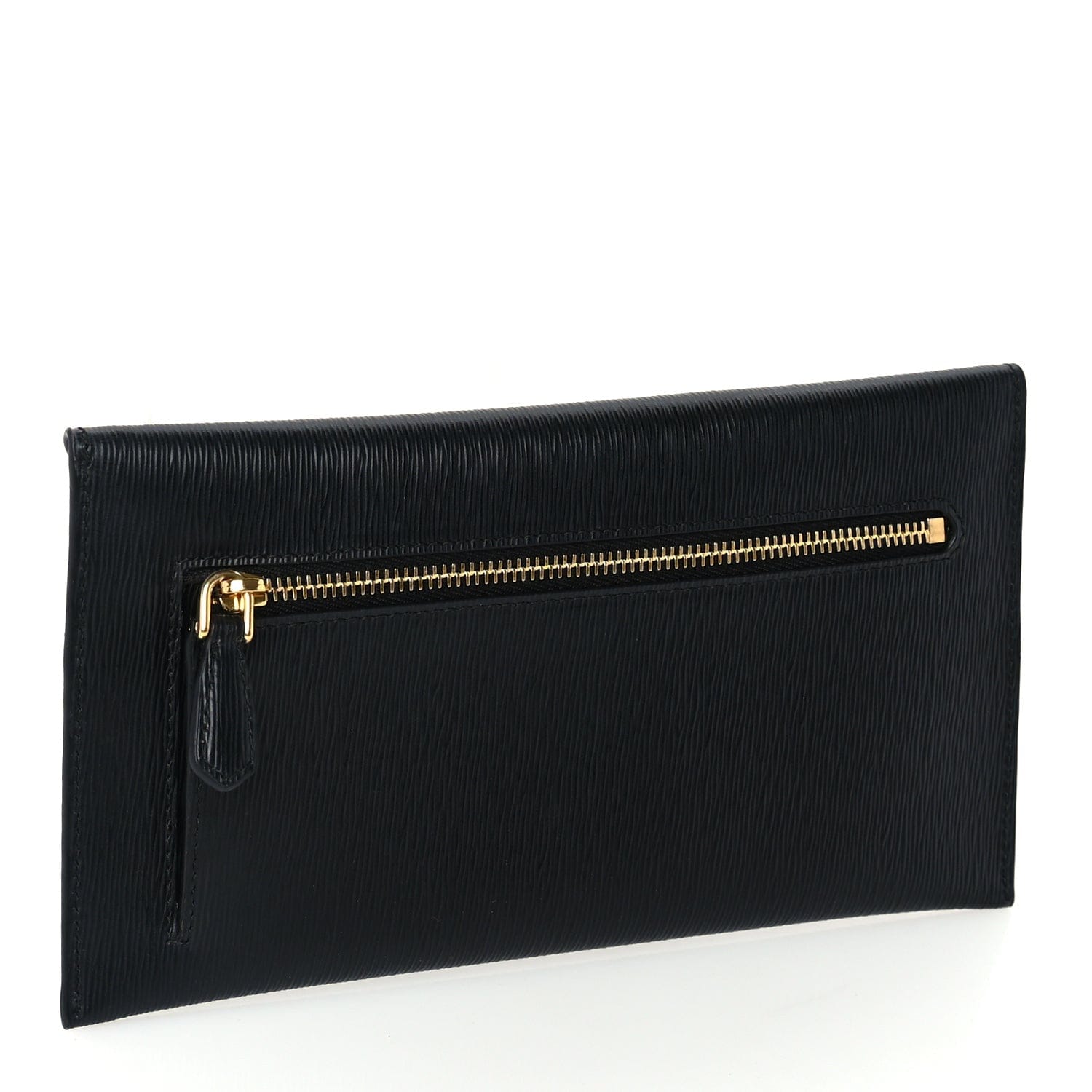 Prada Saffiano Metal Envelope Wallet Black