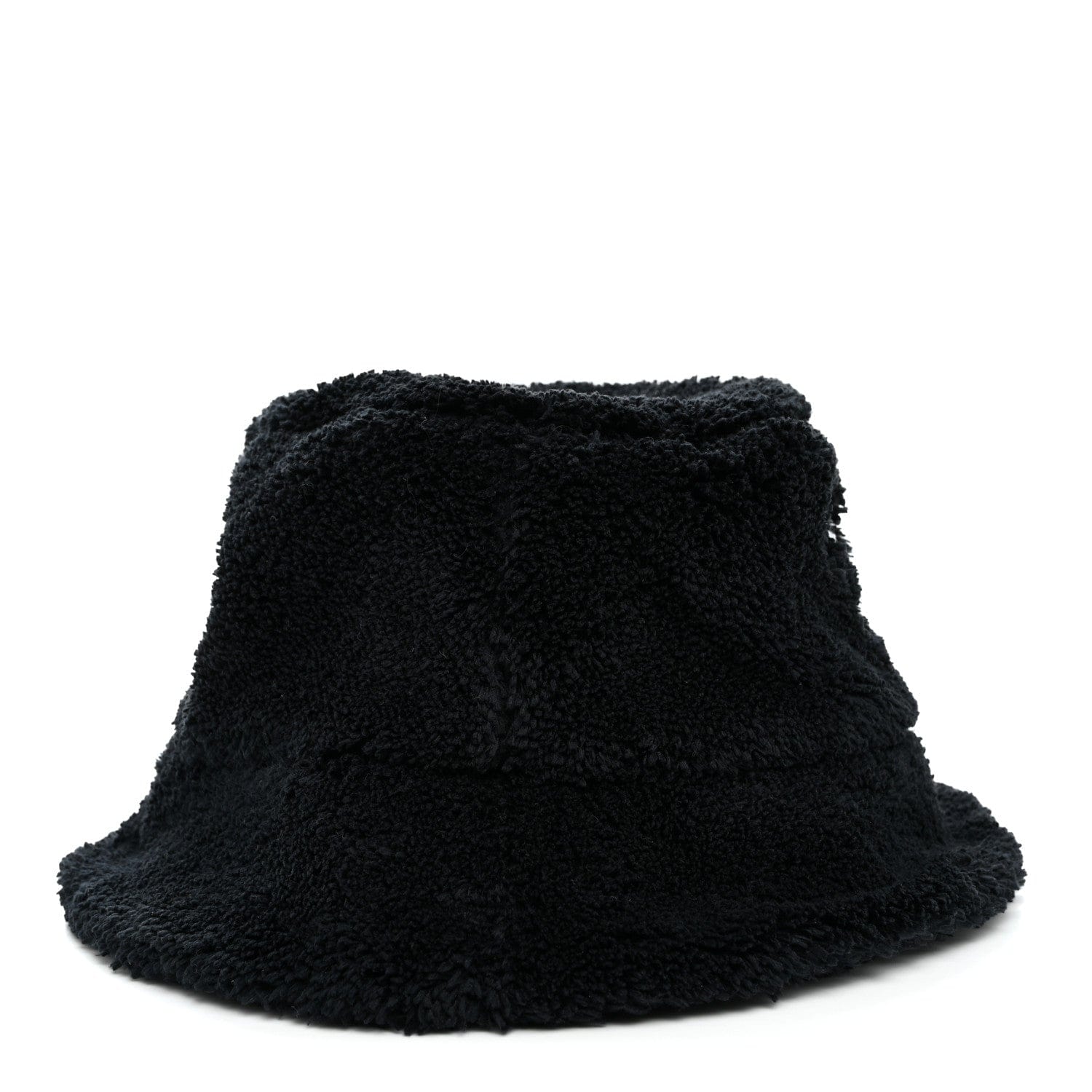 Prada Terry Cloth Logo Embroidered Womens Bucket Hat S Black White