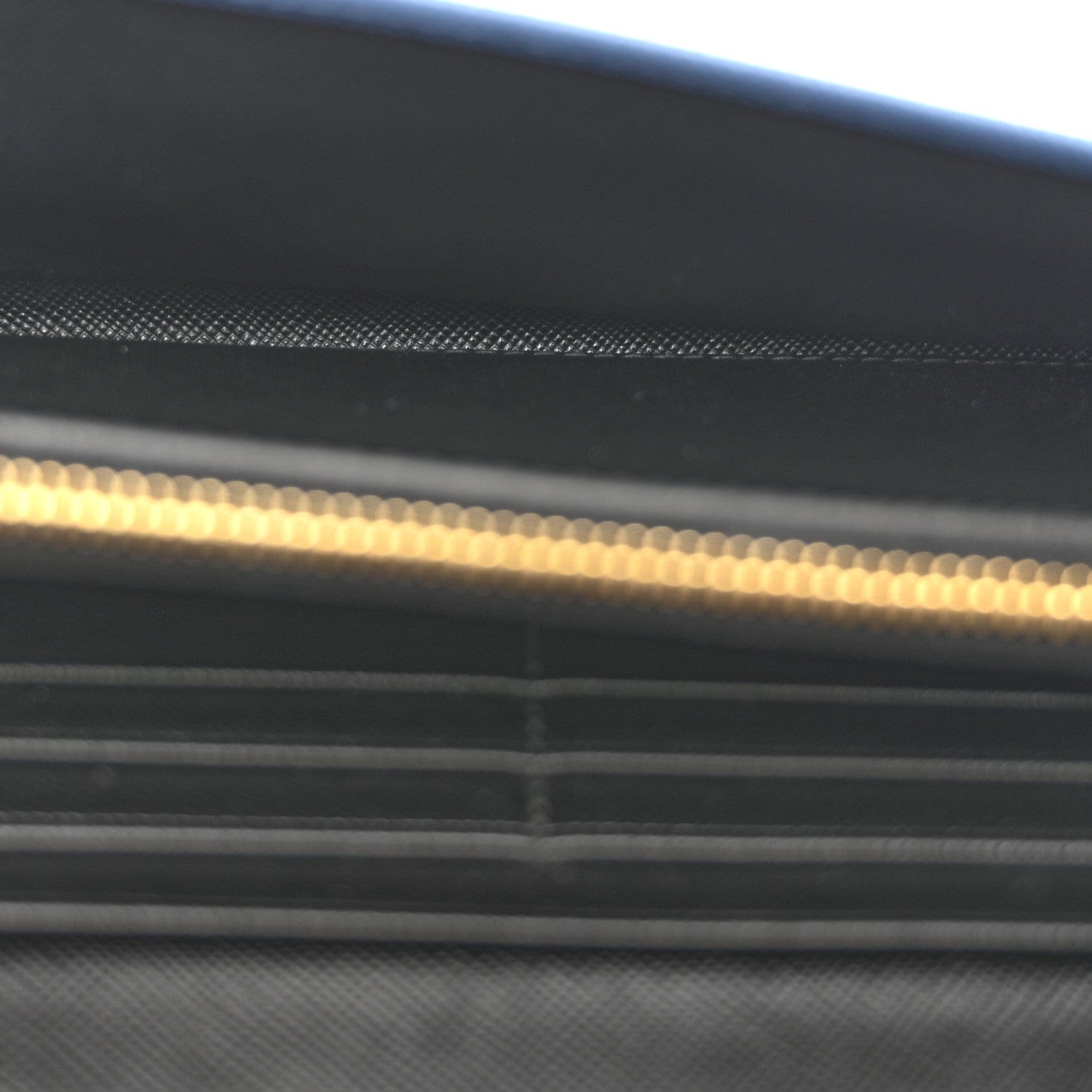 Prada Saffiano Bi - Color Metal Continental Flap Wallet Cobalto Black