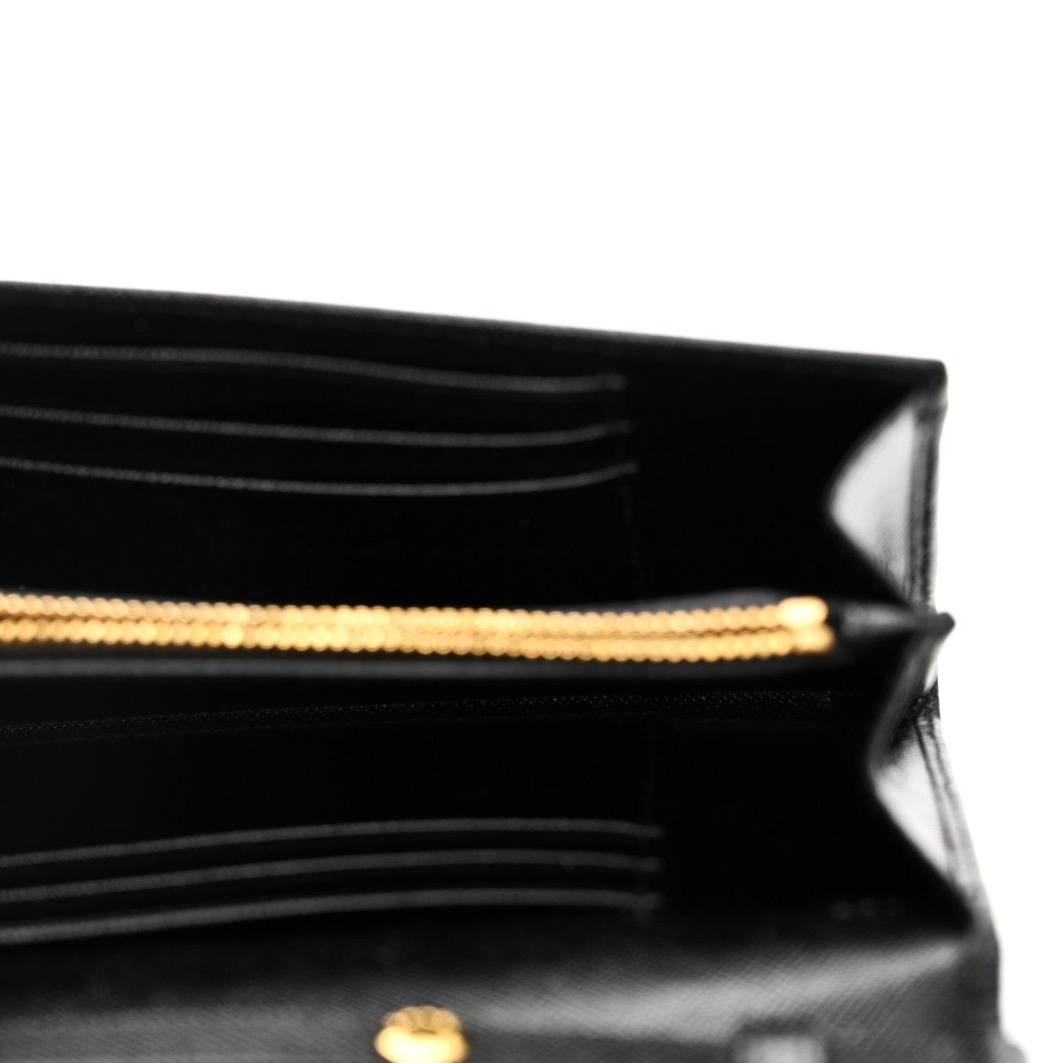 Prada Saffiano Bow Flap Wallet Black