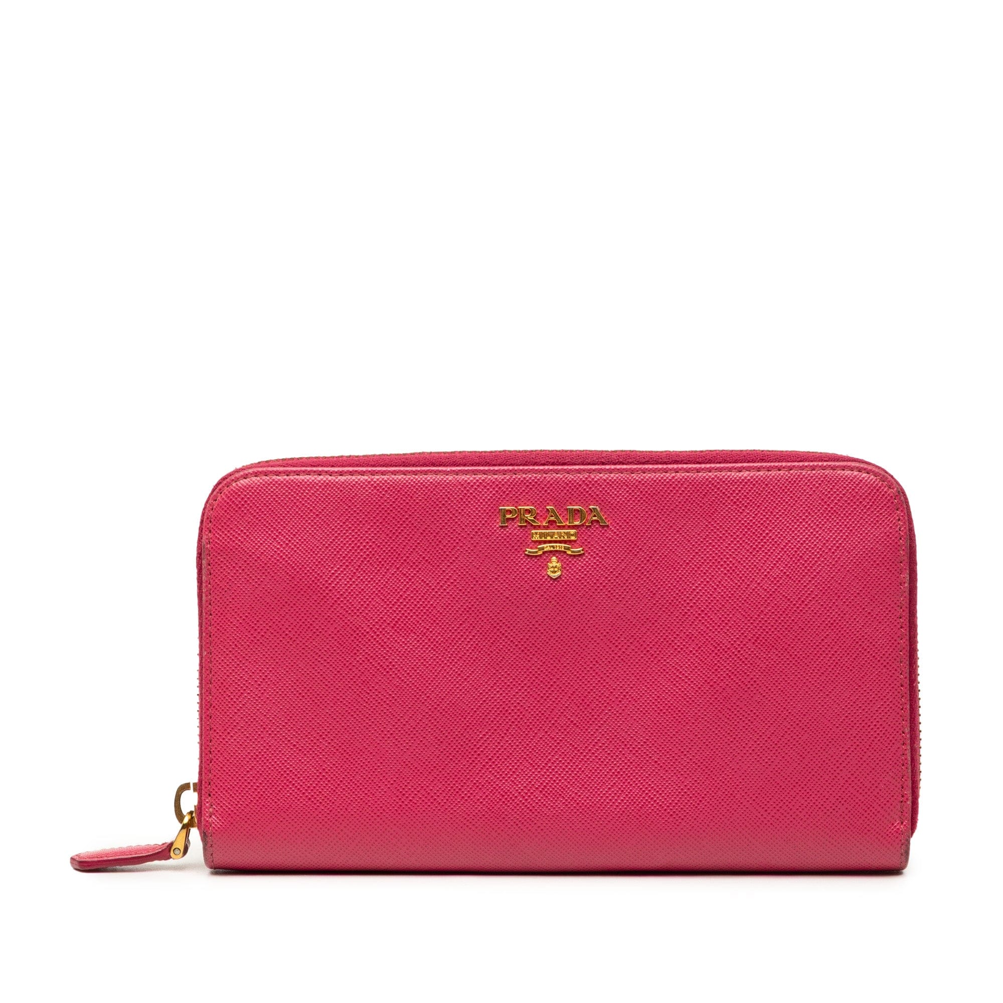 Prada Saffiano Zip Around Long Wallet