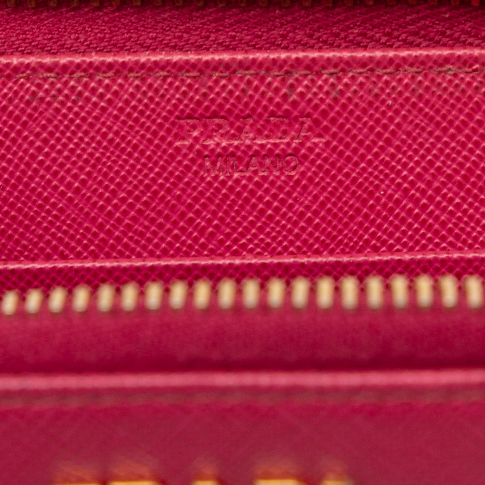 Prada Saffiano Zip Around Long Wallet