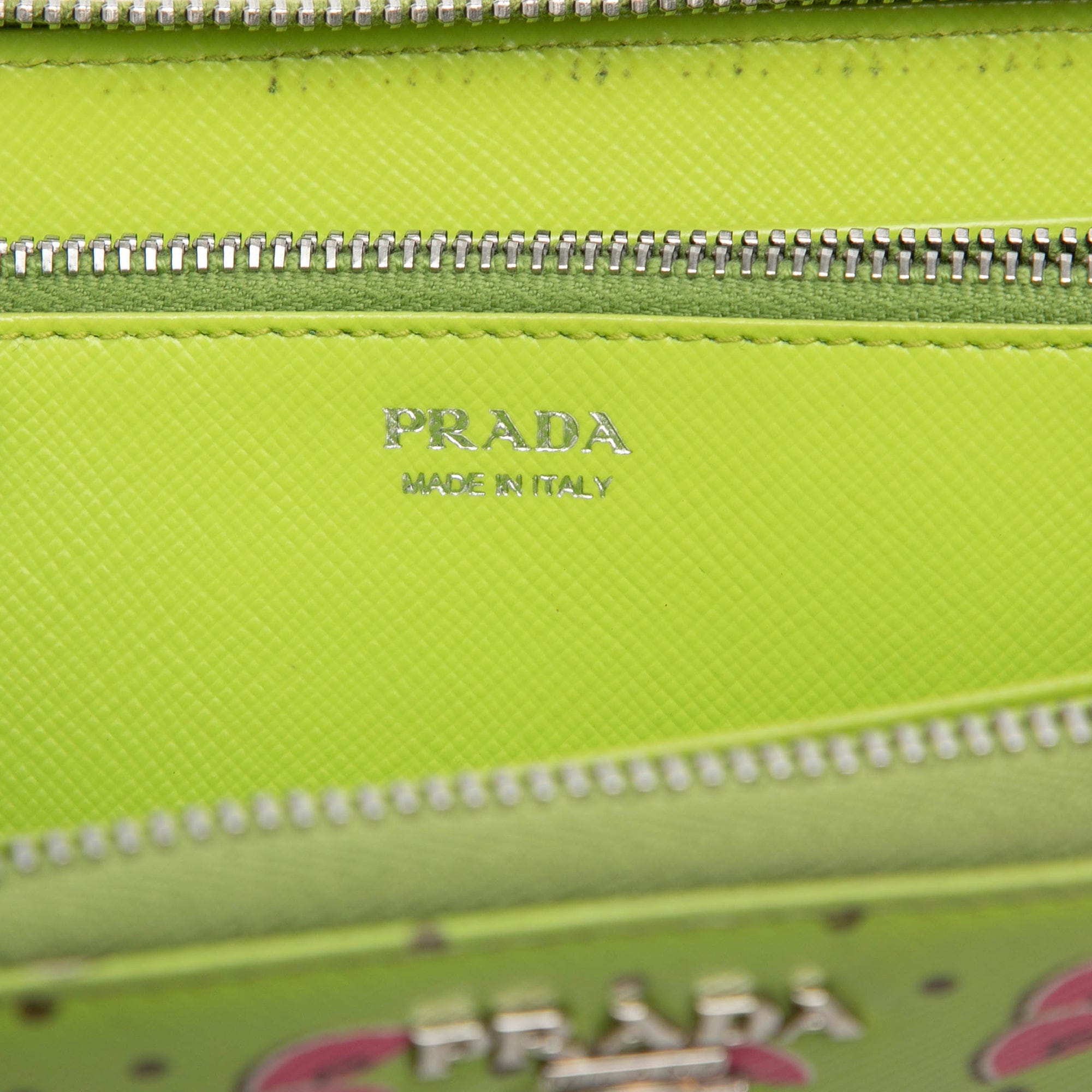 Prada Saffiano Watermelon Zip Around Long Wallet