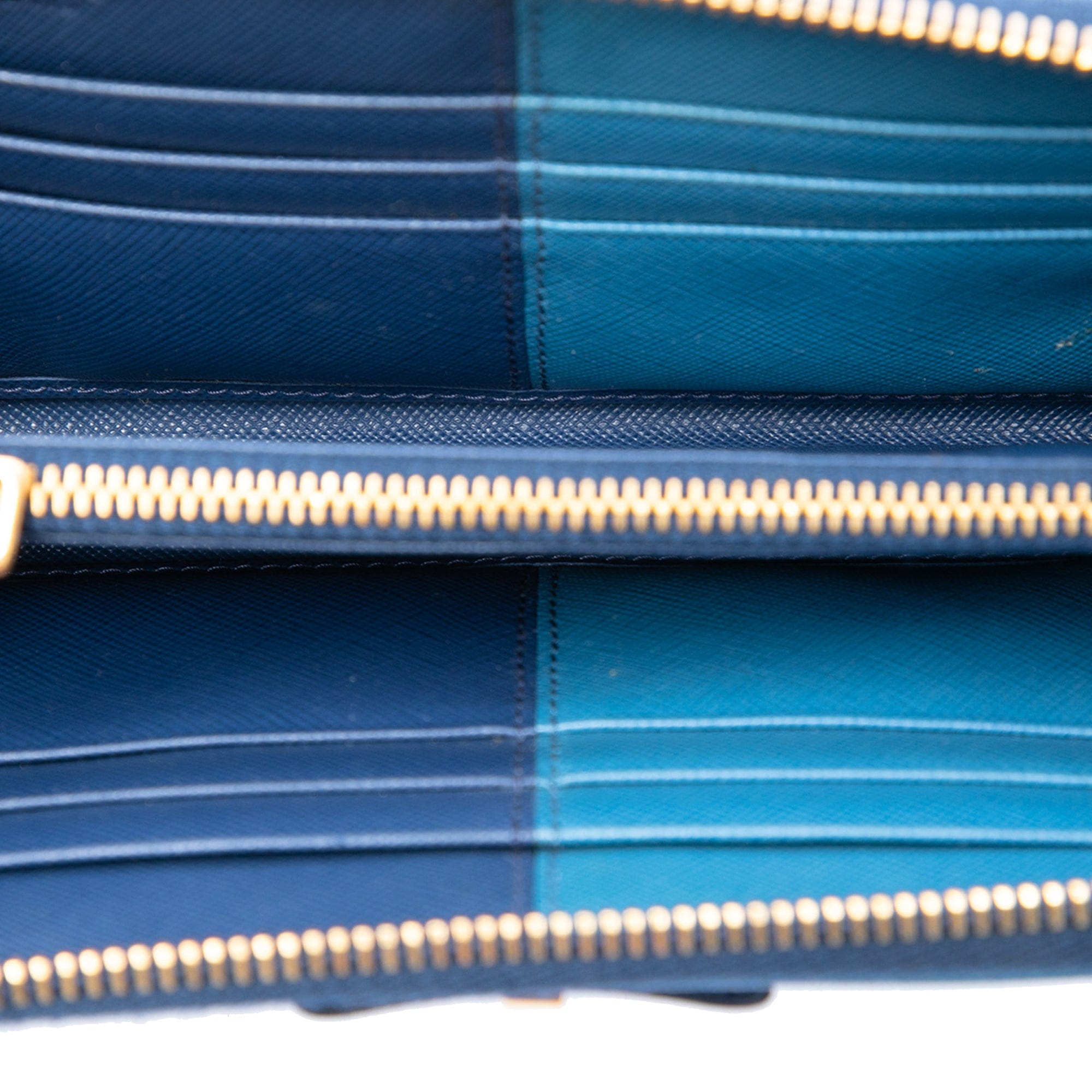 Prada Bicolor Saffiano Bow Zip Long Wallet