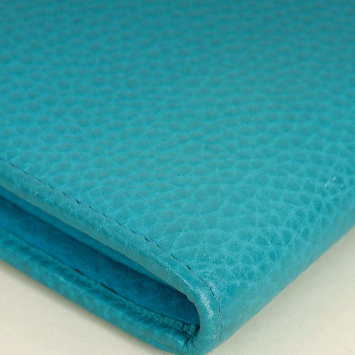 Prada Turquoise Vitello Daino Half Zip Wallet