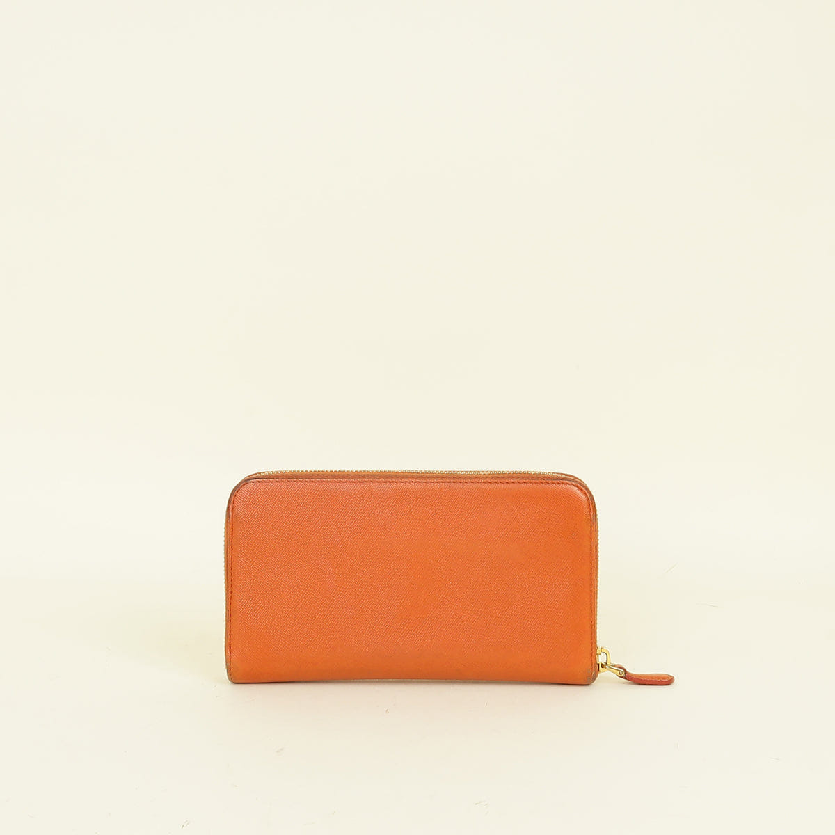 Prada Orange Bow Zip Around Wallet