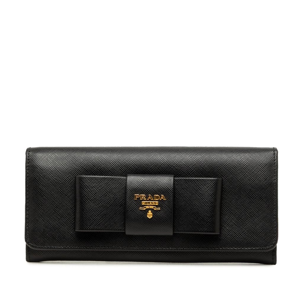 Prada Saffiano Lux Bow Continental Wallet