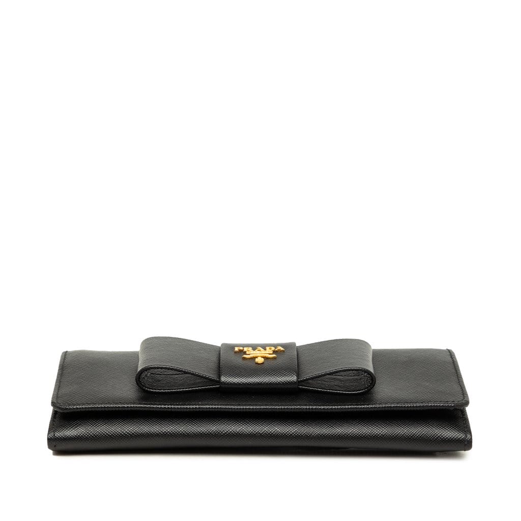 Prada Saffiano Lux Bow Continental Wallet