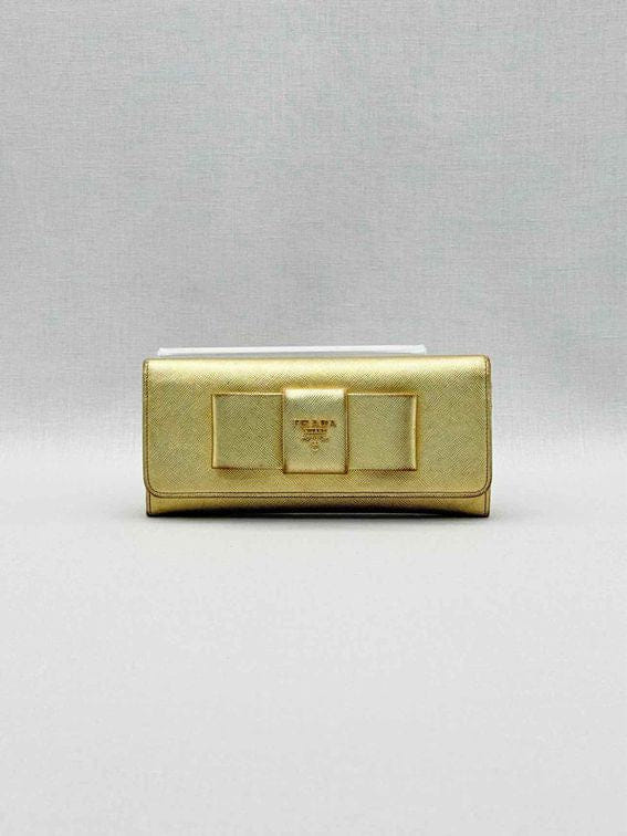 Prada Gold Continental Wallet