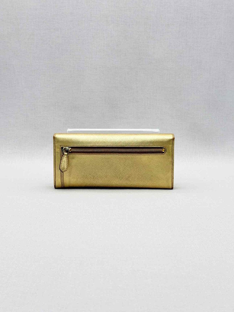 Prada Gold Continental Wallet