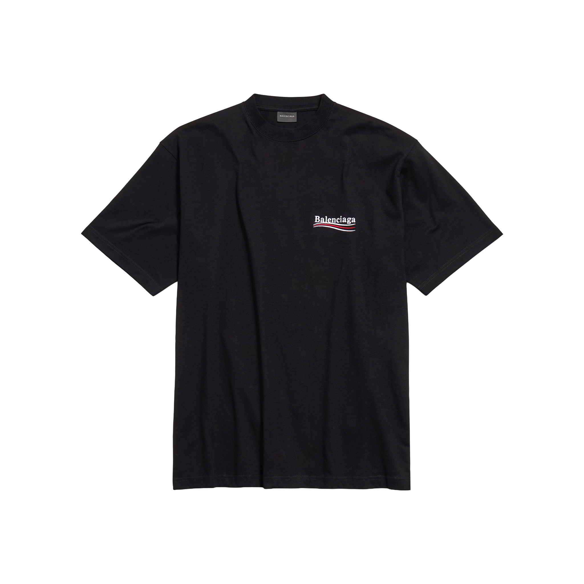 BALENCIAGA Political Campaign Embroidered Large Fit T-Shirt Black (SS25)