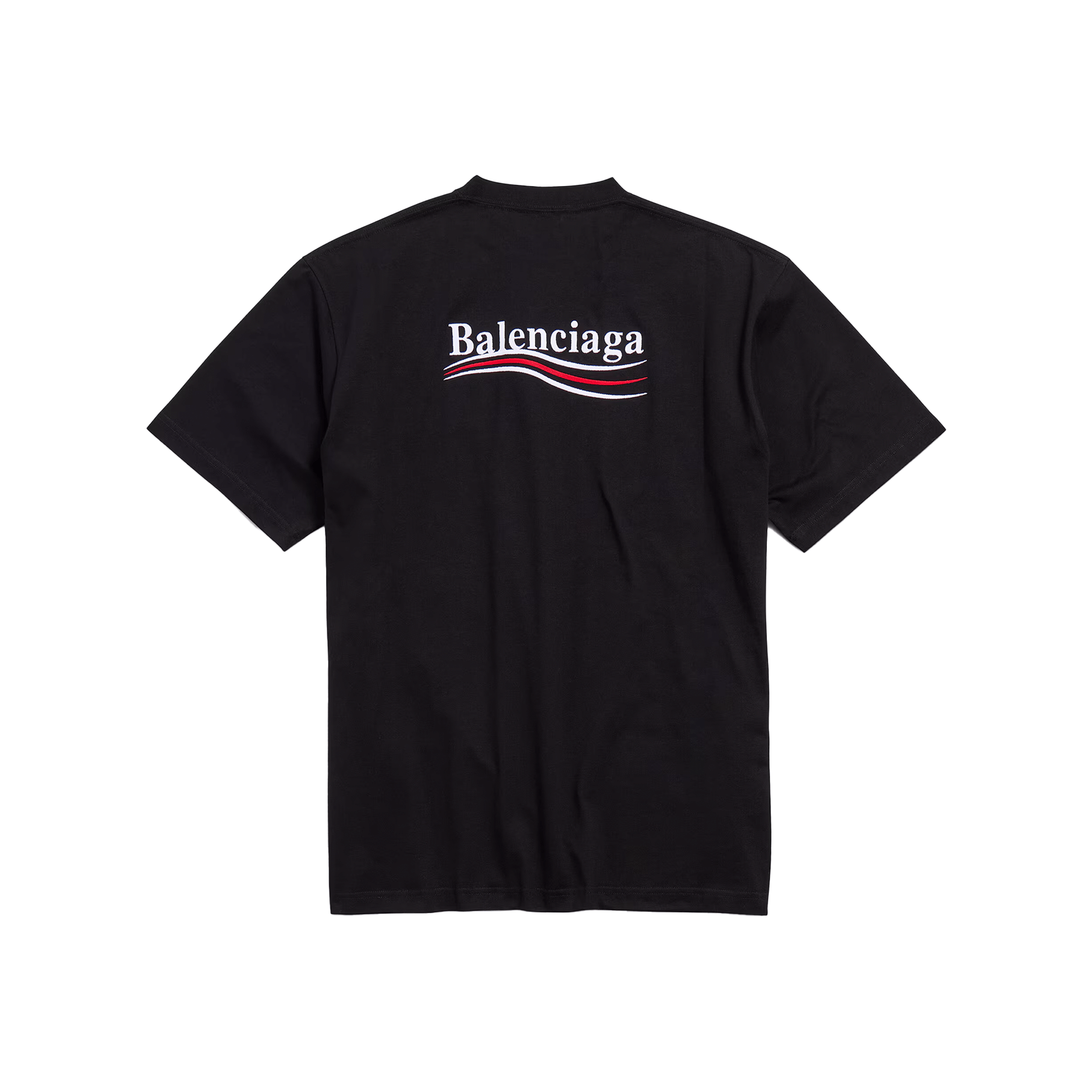 BALENCIAGA Political Campaign Embroidered Large Fit T-Shirt Black (SS25)