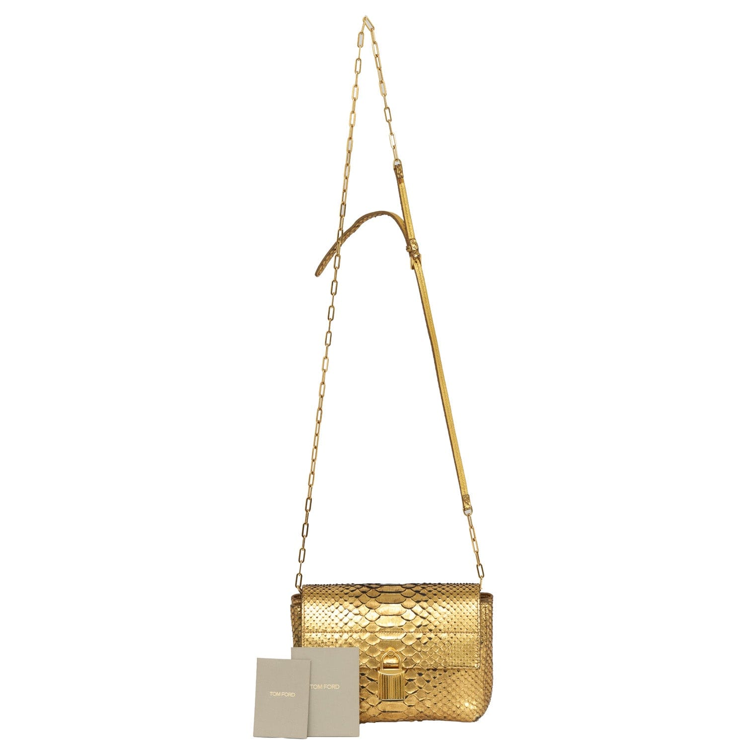 TOM FORD PYTHON NATALIA GOLDEN SHOULDER BAG