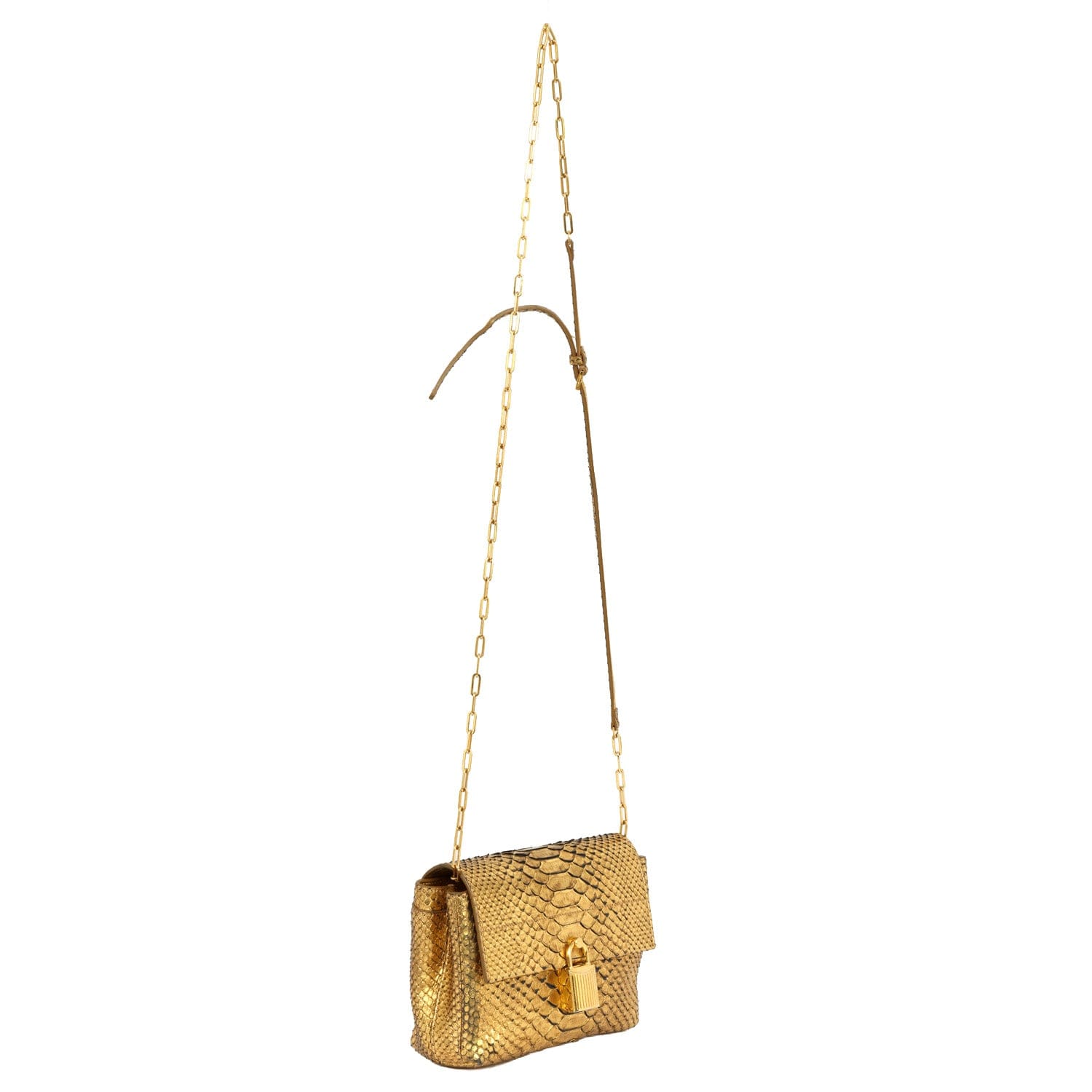 TOM FORD PYTHON NATALIA GOLDEN SHOULDER BAG