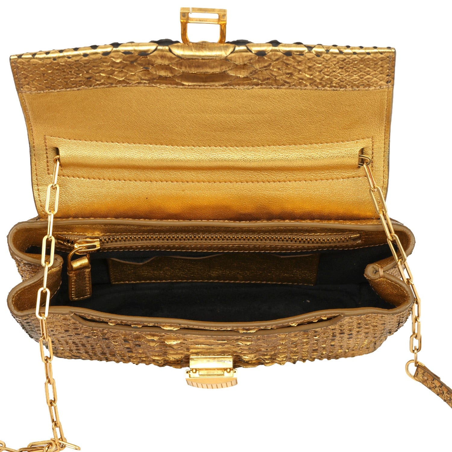 TOM FORD PYTHON NATALIA GOLDEN SHOULDER BAG