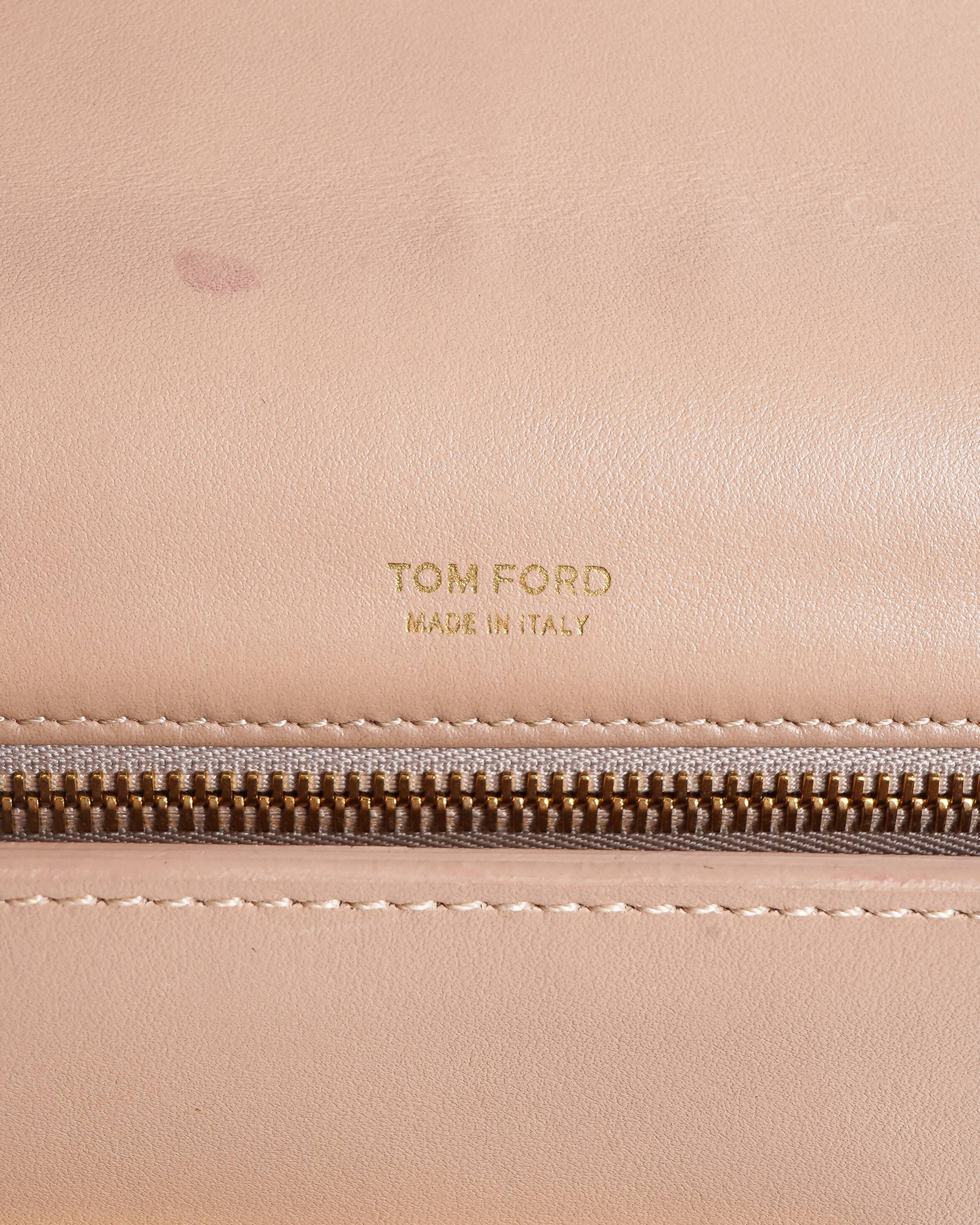 TOM FORD Dusty Pink Leather Small Chain Natalia Shoulder Bag