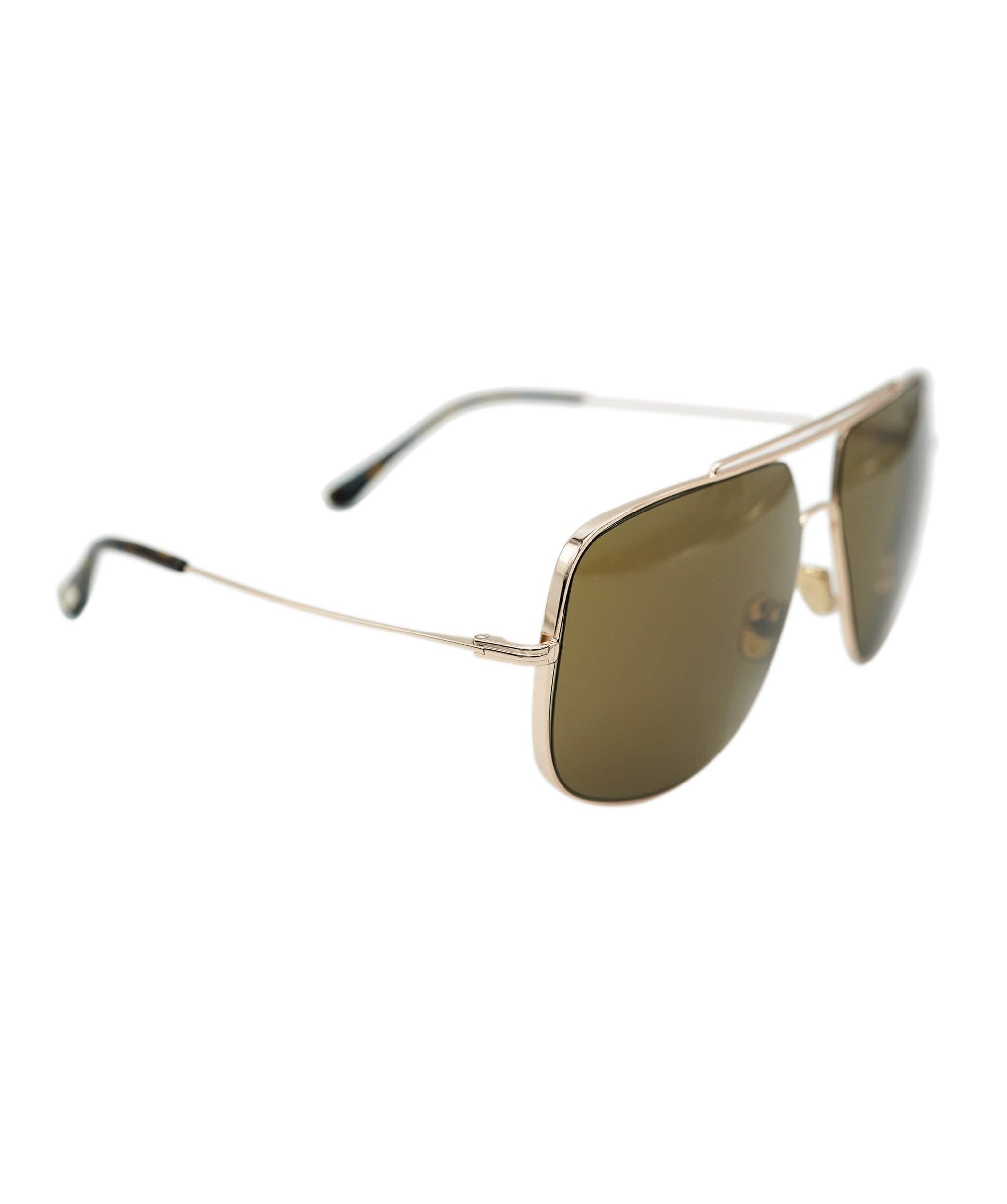 TOM FORD Sunglasses Liam Gold Brown Square Navigator Pilot FT0927 TF 927 28J ANL0006