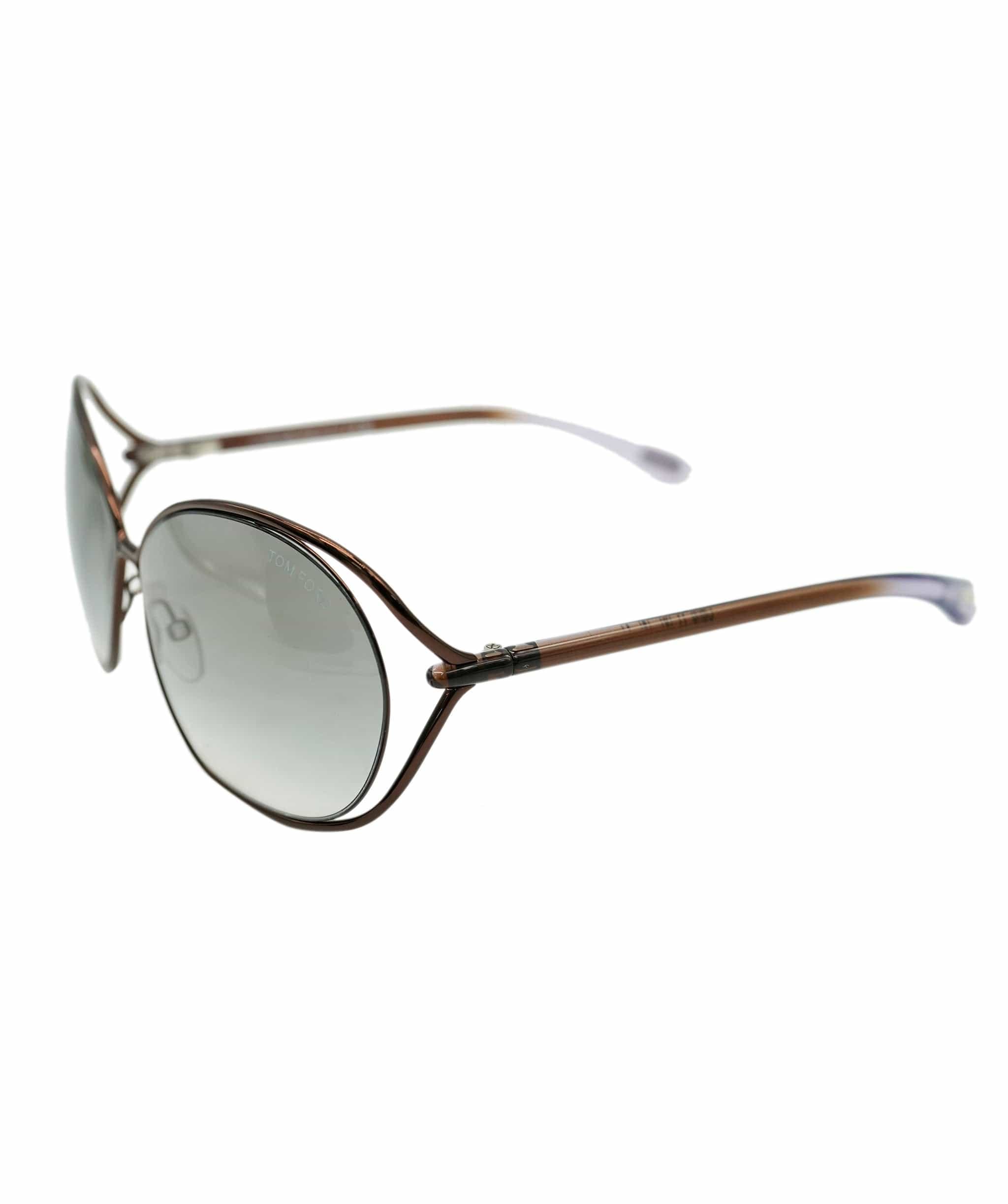 TOM FORD Womens Sunglasses Shiny Bronze Brown Carla TF157 48F ANL0010