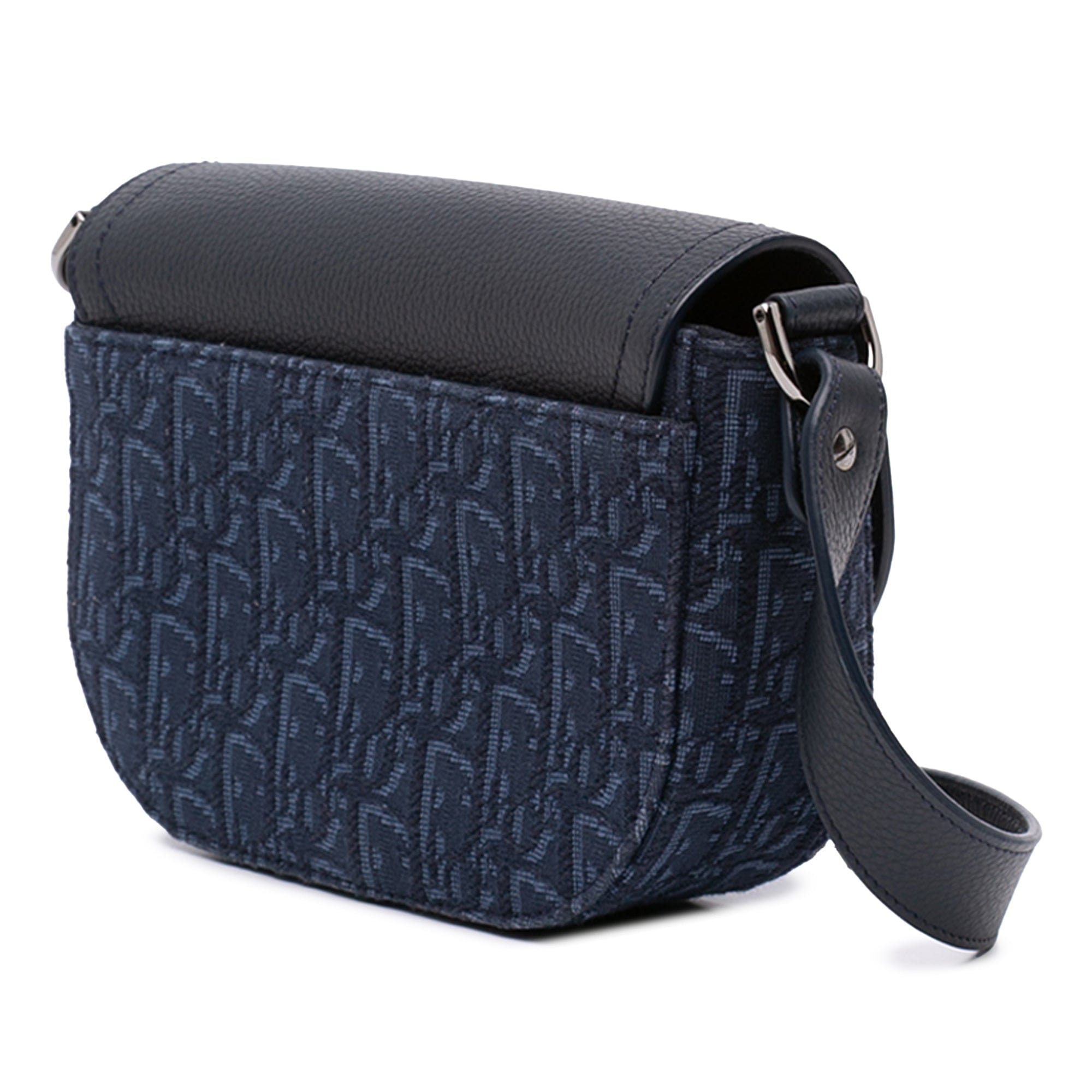Dior Mini Oblique Canvas Saddle Buckle Messenger Bag