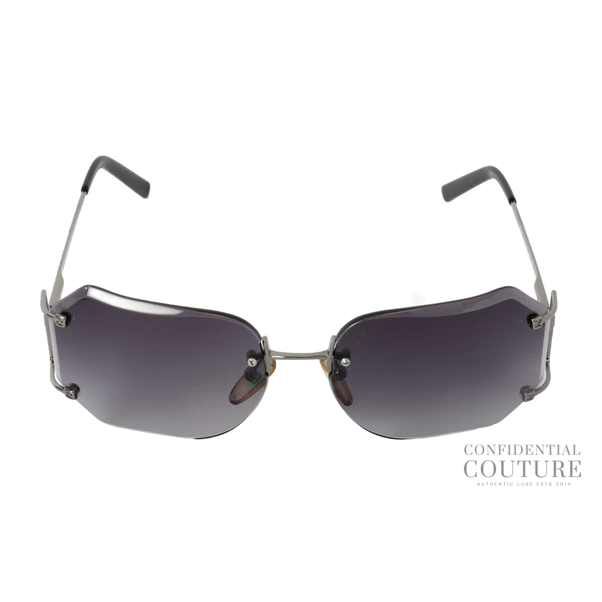 Fendi Women Metal Black Rectangle Sunglasses