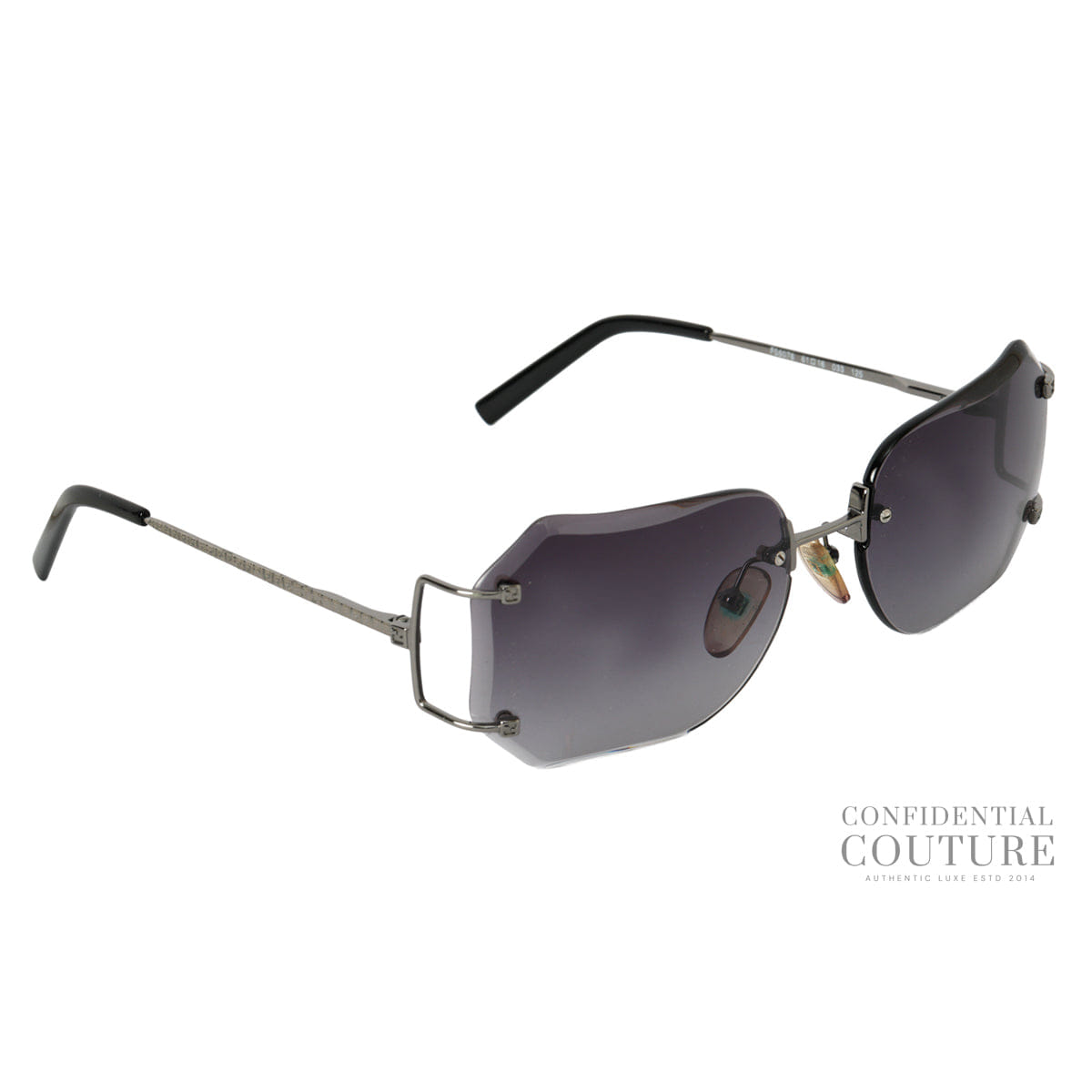 Fendi Women Metal Black Rectangle Sunglasses