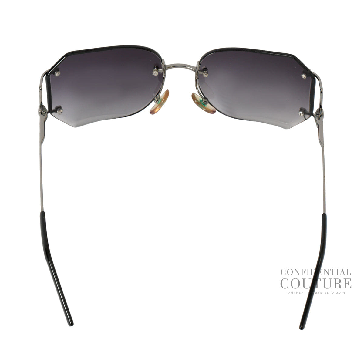 Fendi Women Metal Black Rectangle Sunglasses