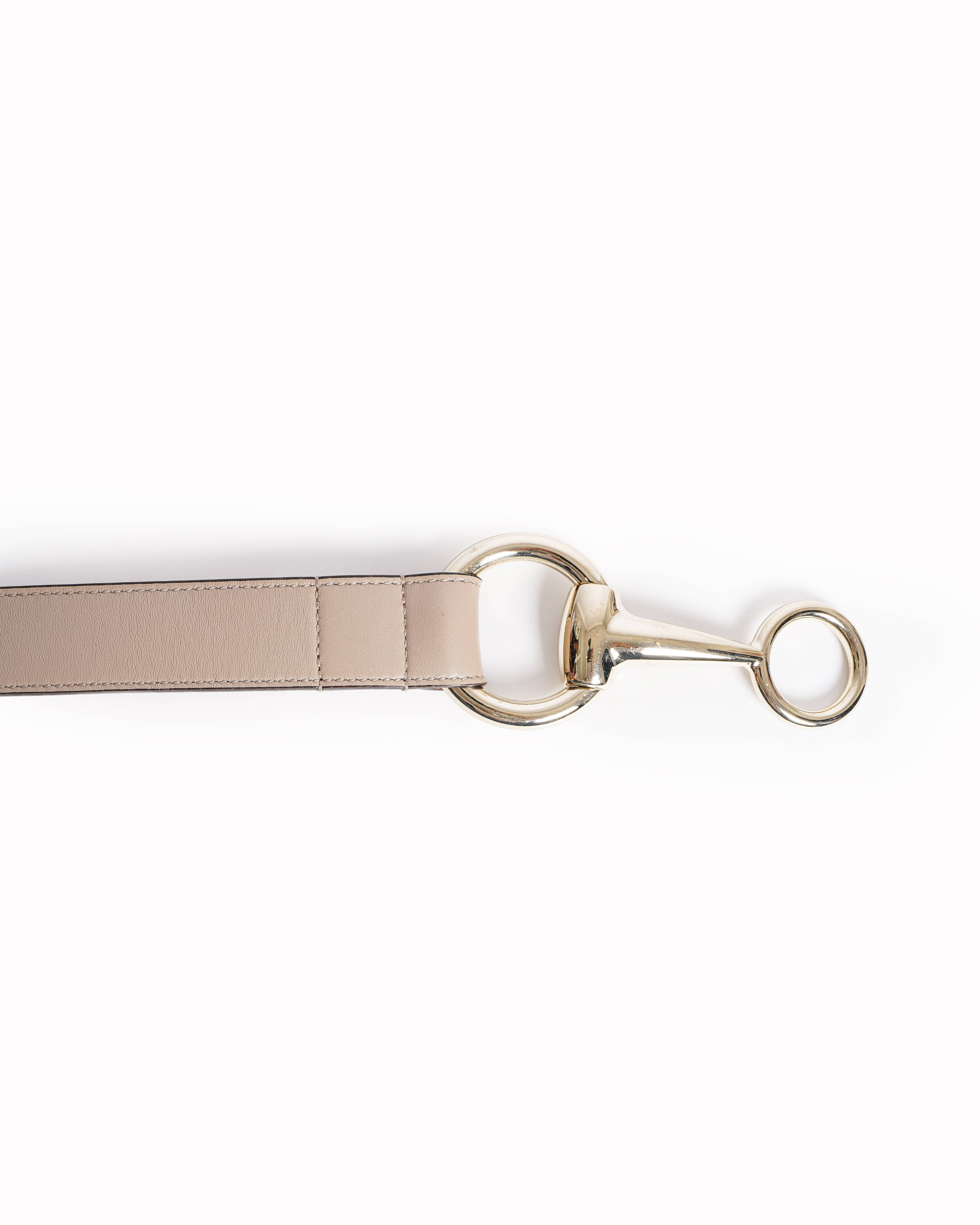 Gucci Beige Leather Horsebit - Buckle Belt