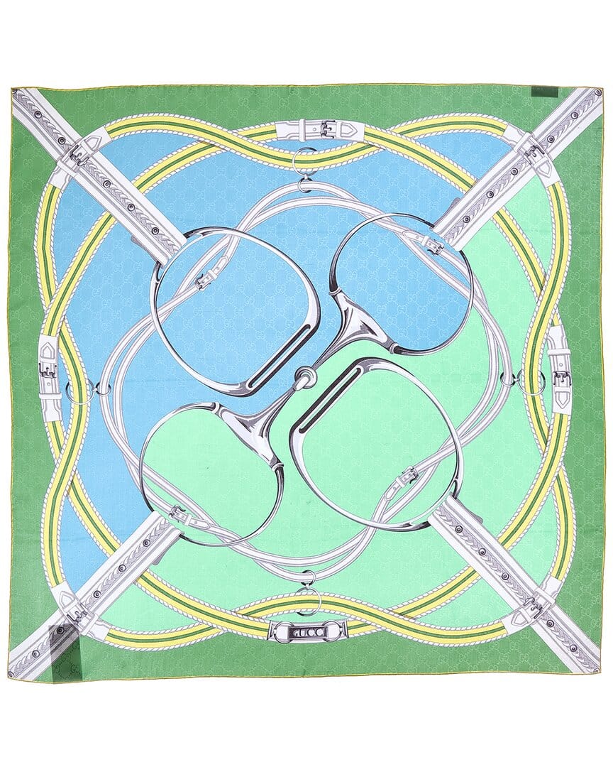 Gucci Gg Logo Silk Scarf