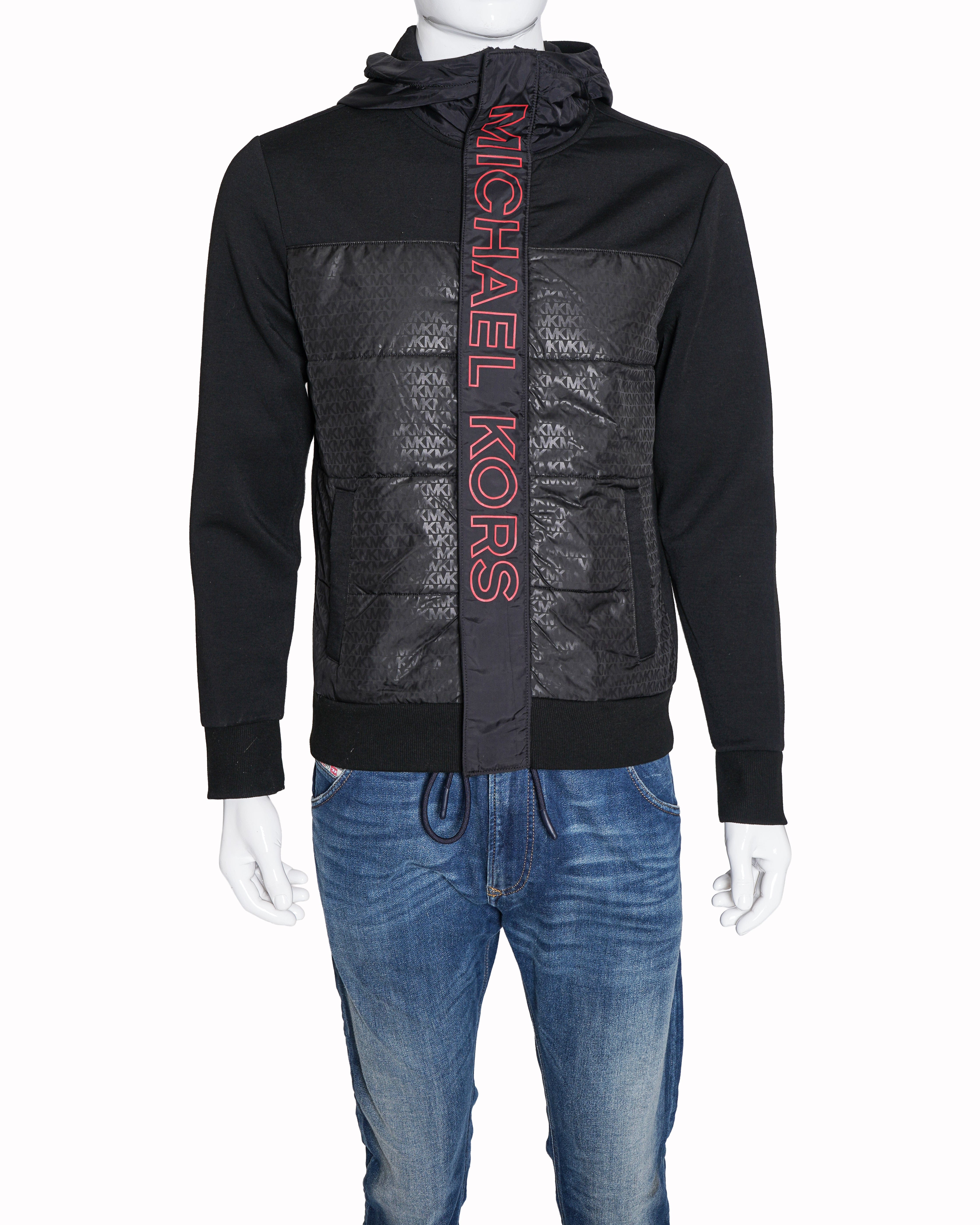 Michael Kors Men’s Black Mixed - Media Puffer Jacket