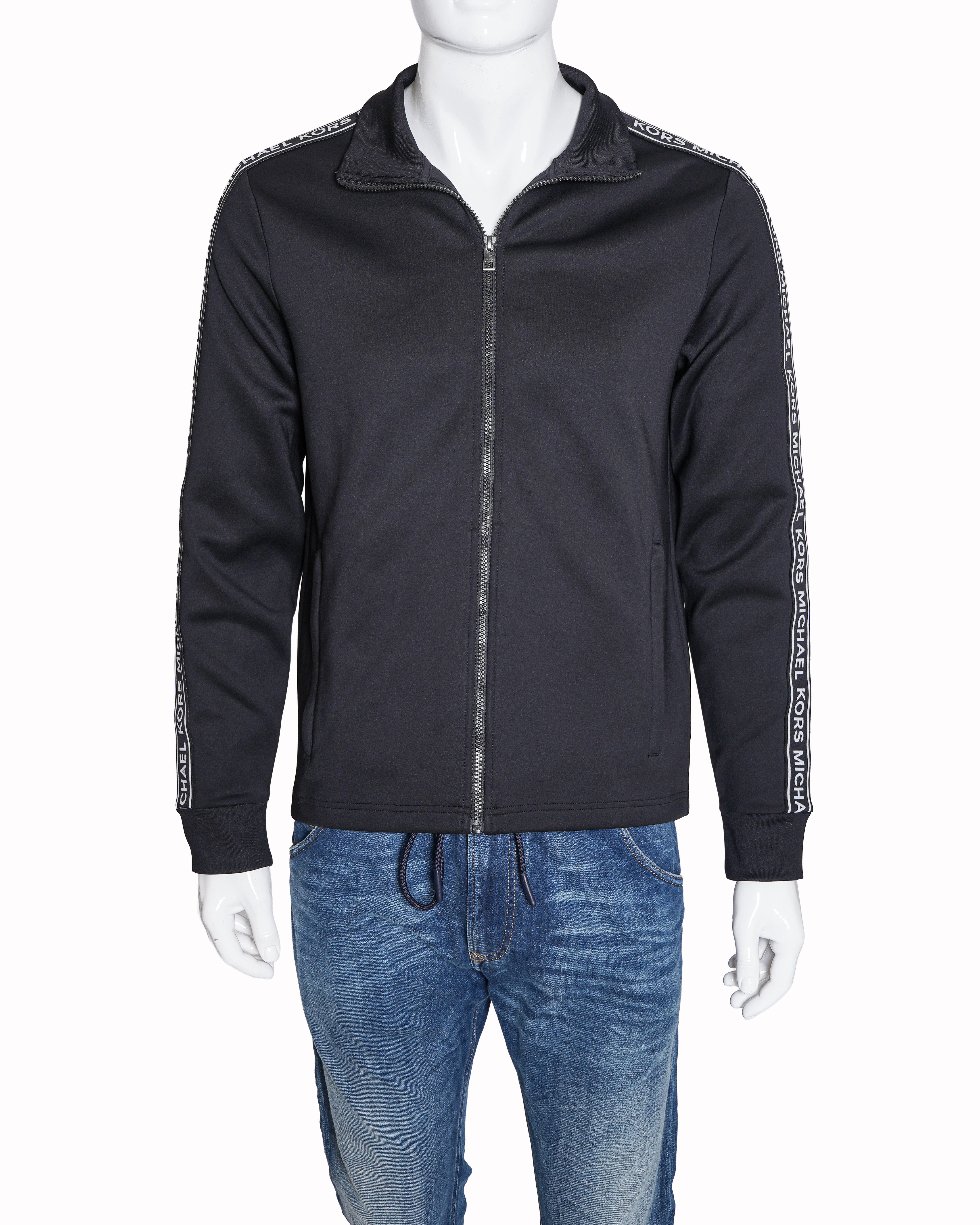 Michael Kors High - Neck Jacket with Placement Brand Print Taping