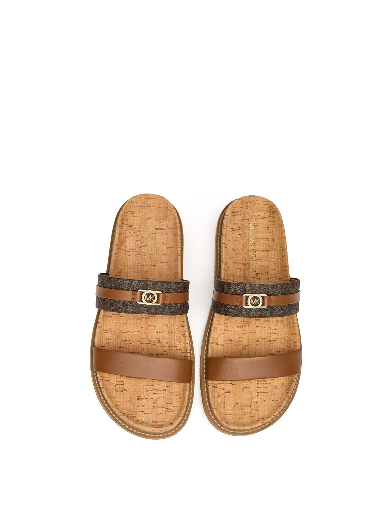 Michael Kors Mandy Leather Sandals Brown