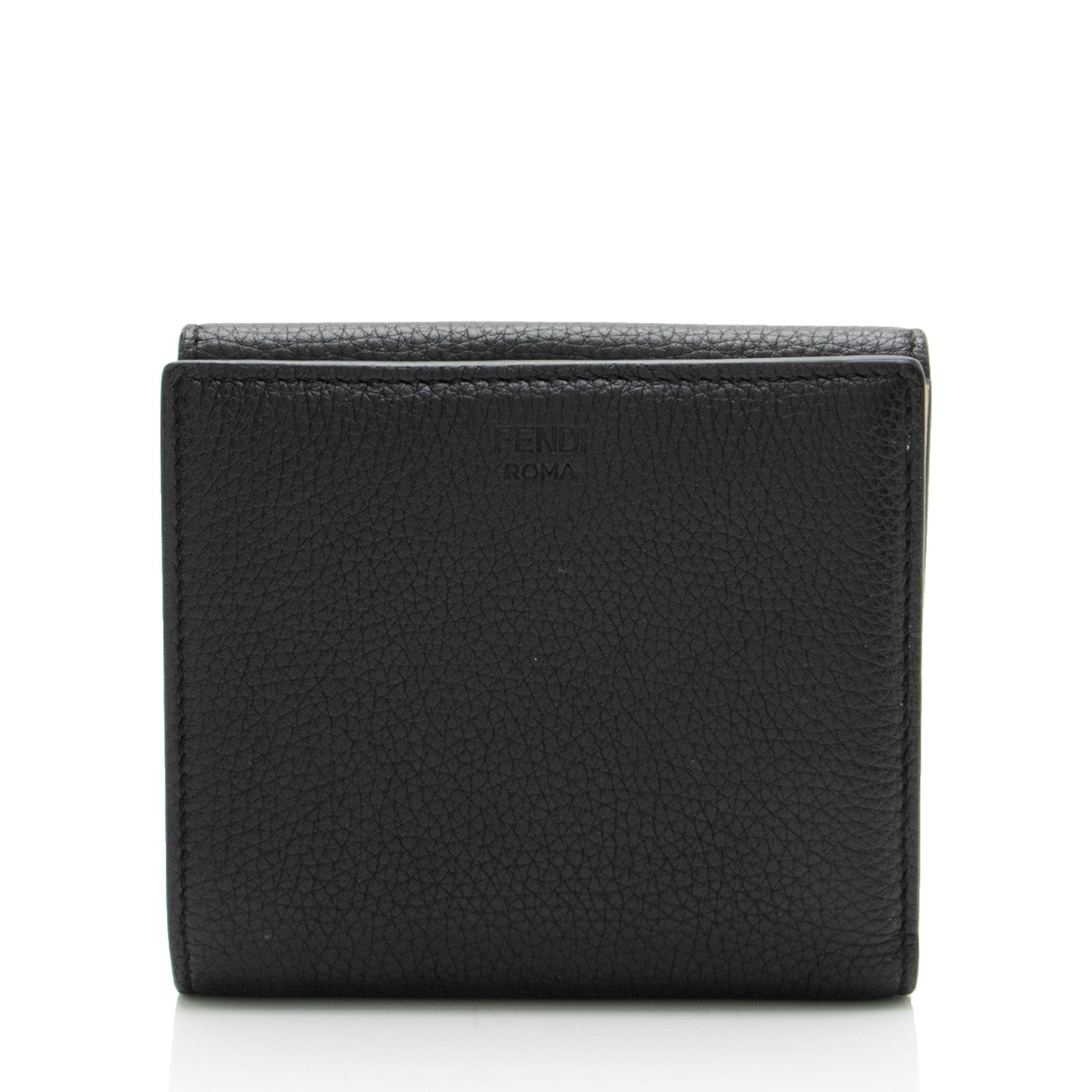 Fendi Selleria Leather Peekaboo Compact Wallet