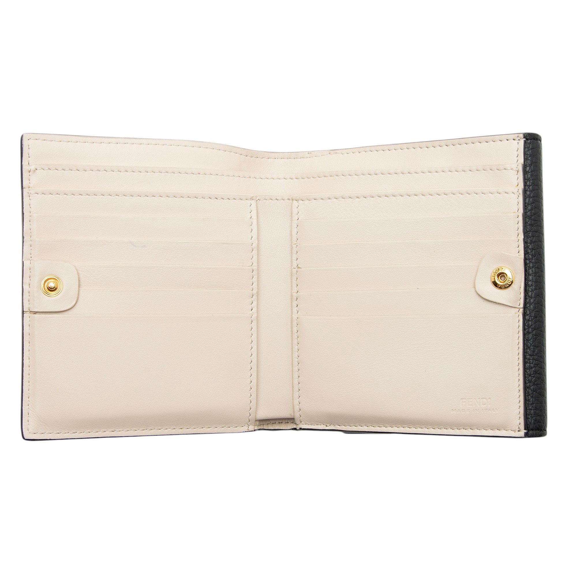 Fendi Selleria Leather Peekaboo Compact Wallet