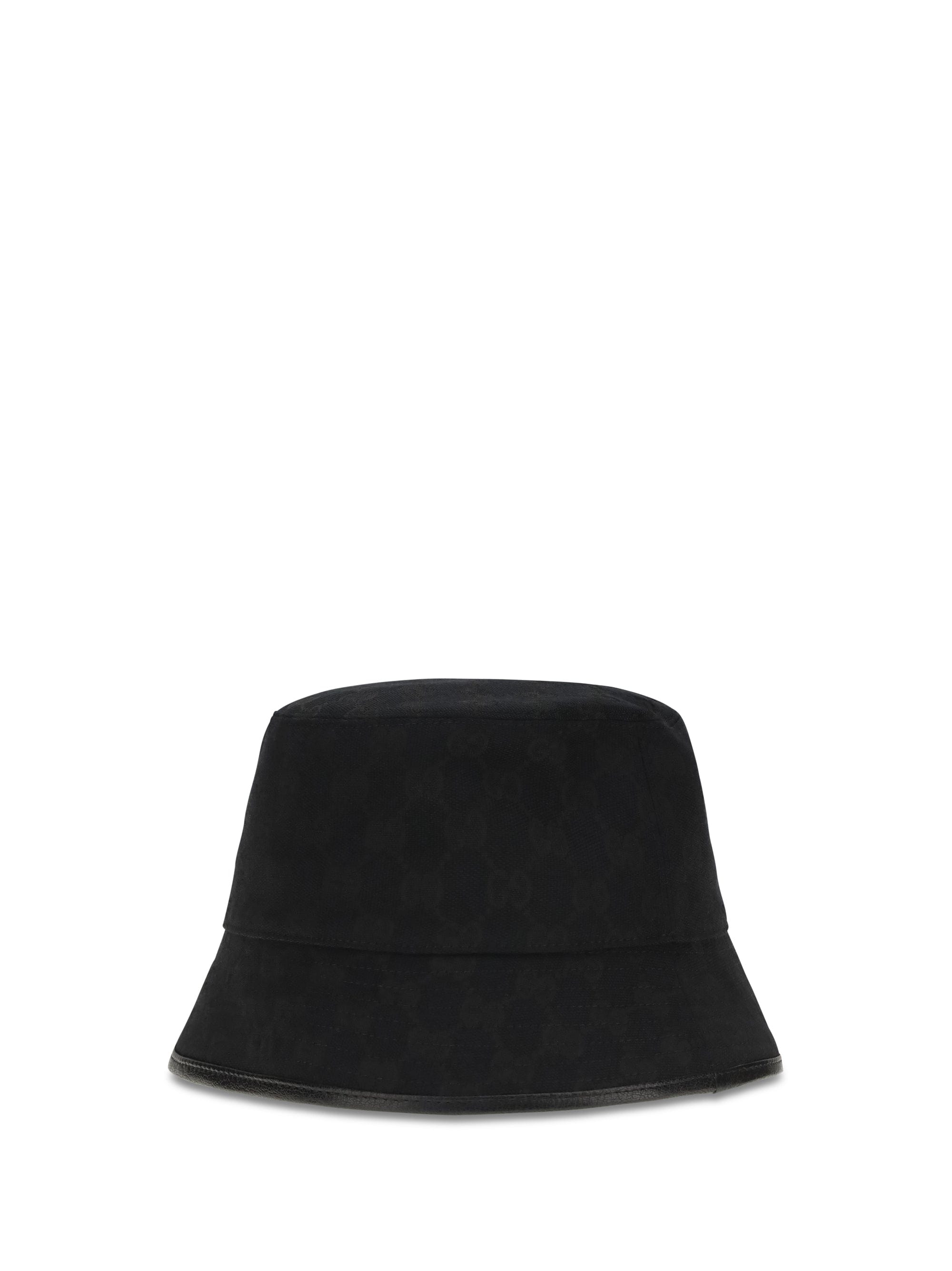 Gucci 8757404HBJS GG Cotton Canvas Bucket Hat — Black
