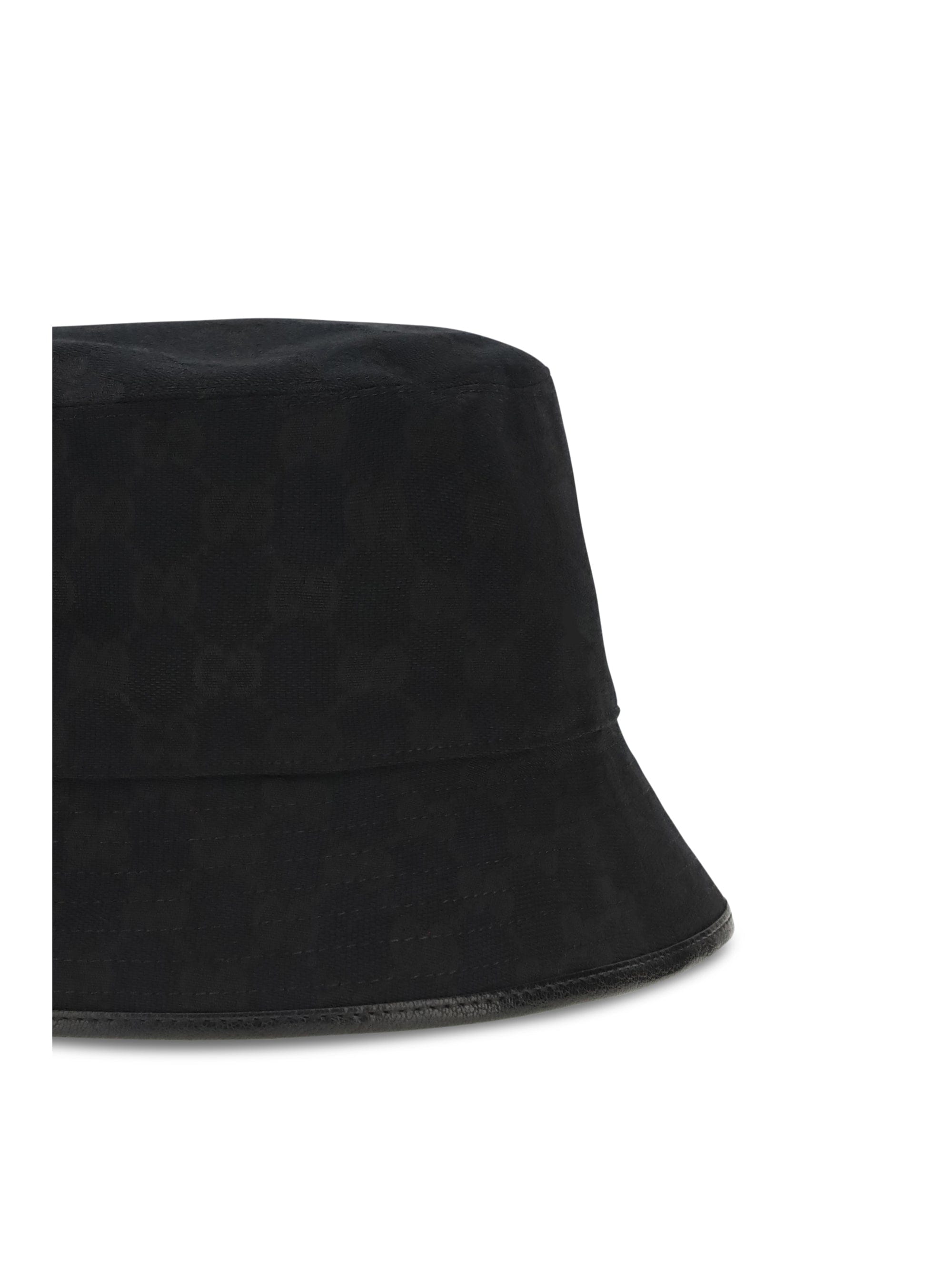 Gucci 8757404HBJS GG Cotton Canvas Bucket Hat — Black