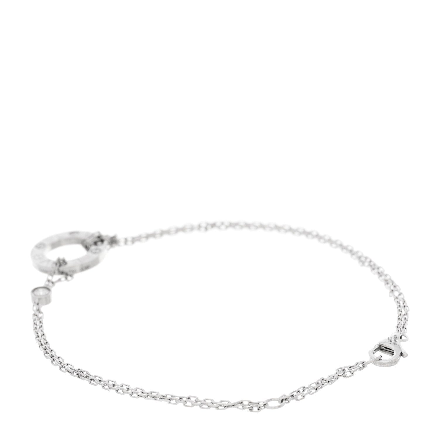 Cartier 18K White Gold Diamond LOVE Bracelet