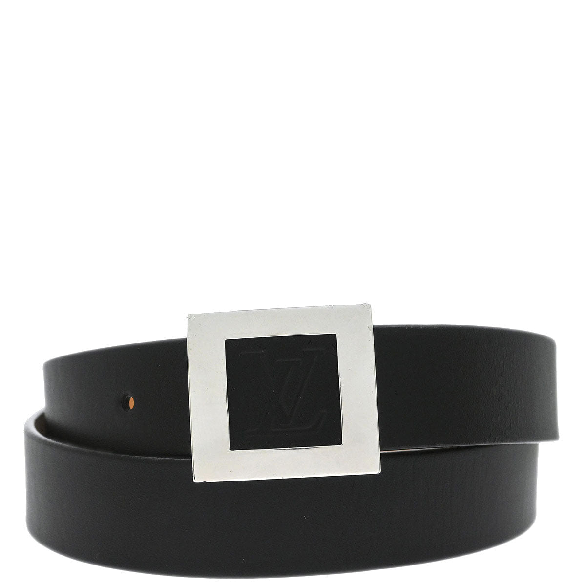 Louis Vuitton 2004 Black Ceinture Belt LV Stamp M6896S #100/40