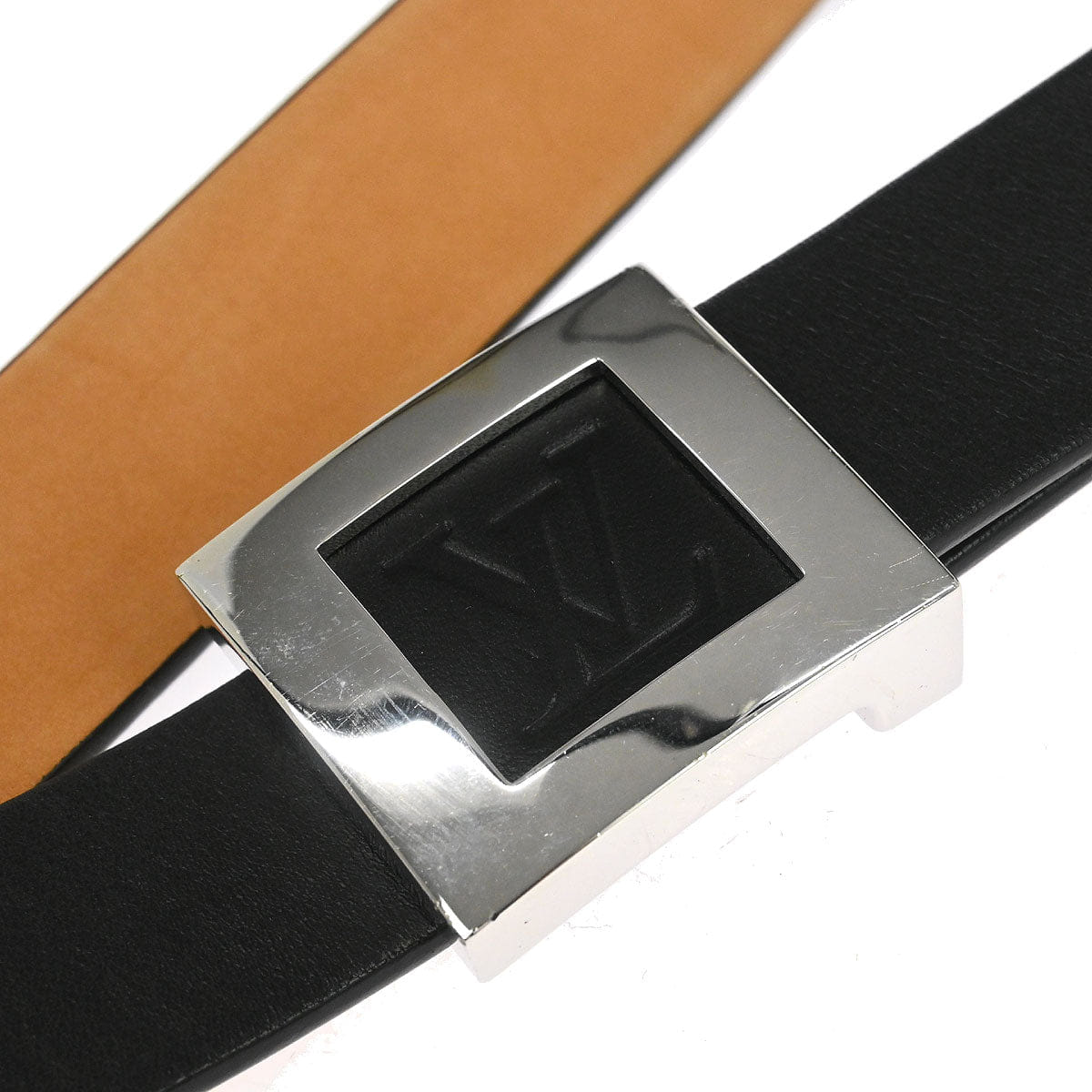 Louis Vuitton 2004 Black Ceinture Belt LV Stamp M6896S #100/40