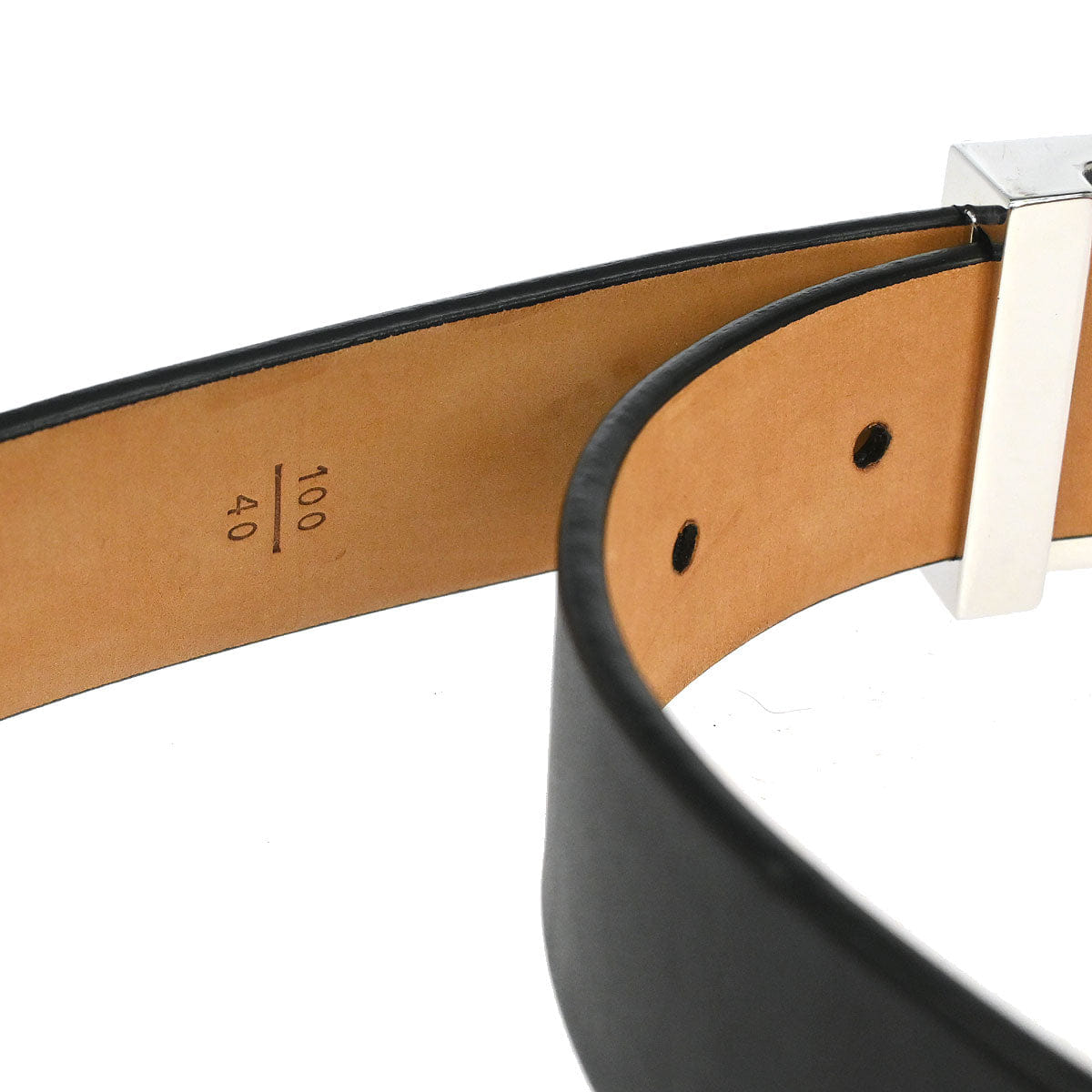 Louis Vuitton 2004 Black Ceinture Belt LV Stamp M6896S #100/40